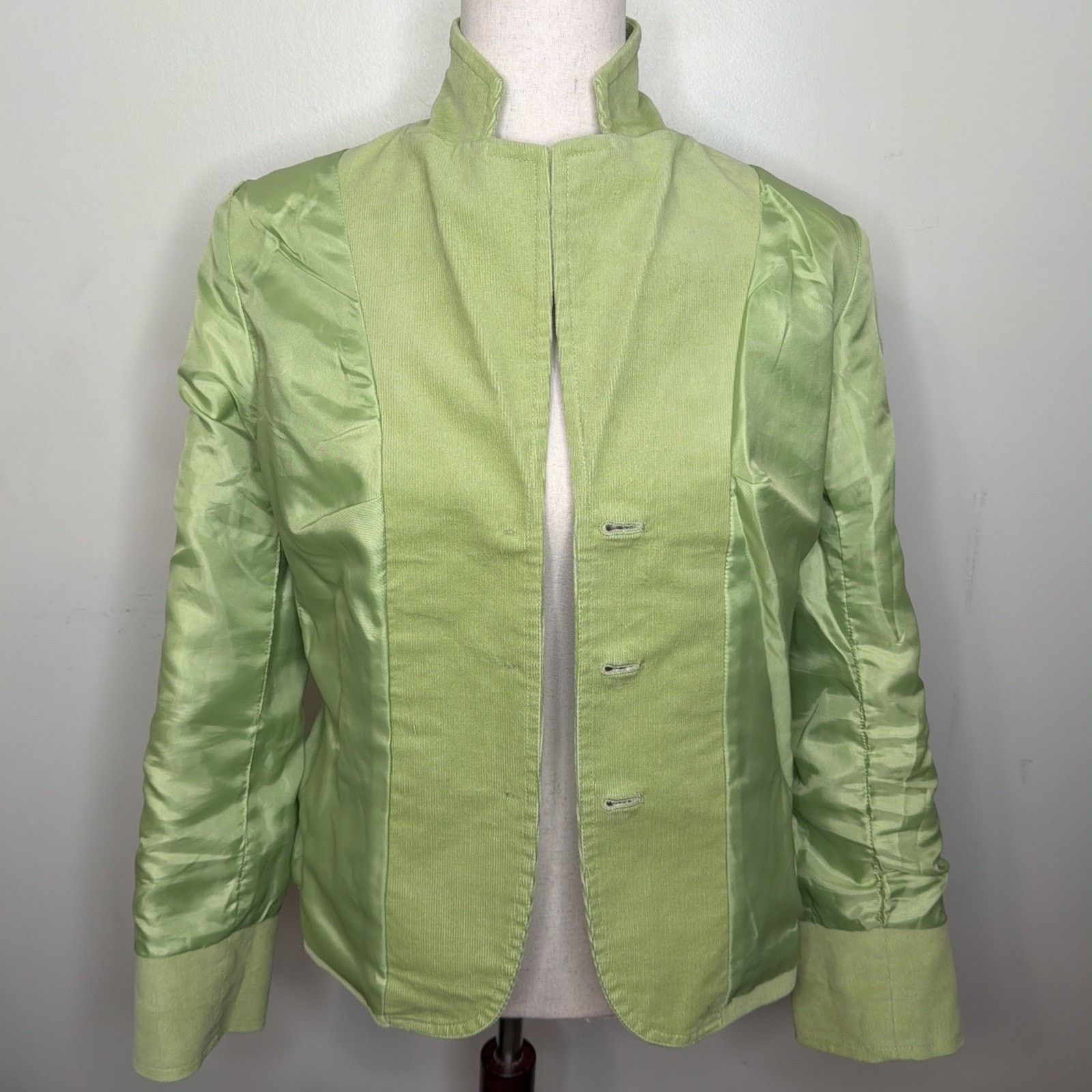 Talbots Talbots Women's 6 Corduroy Jacket Lined Stretch Spring GREEN Size M / US 6-8 / IT 42-44 - 7 Thumbnail