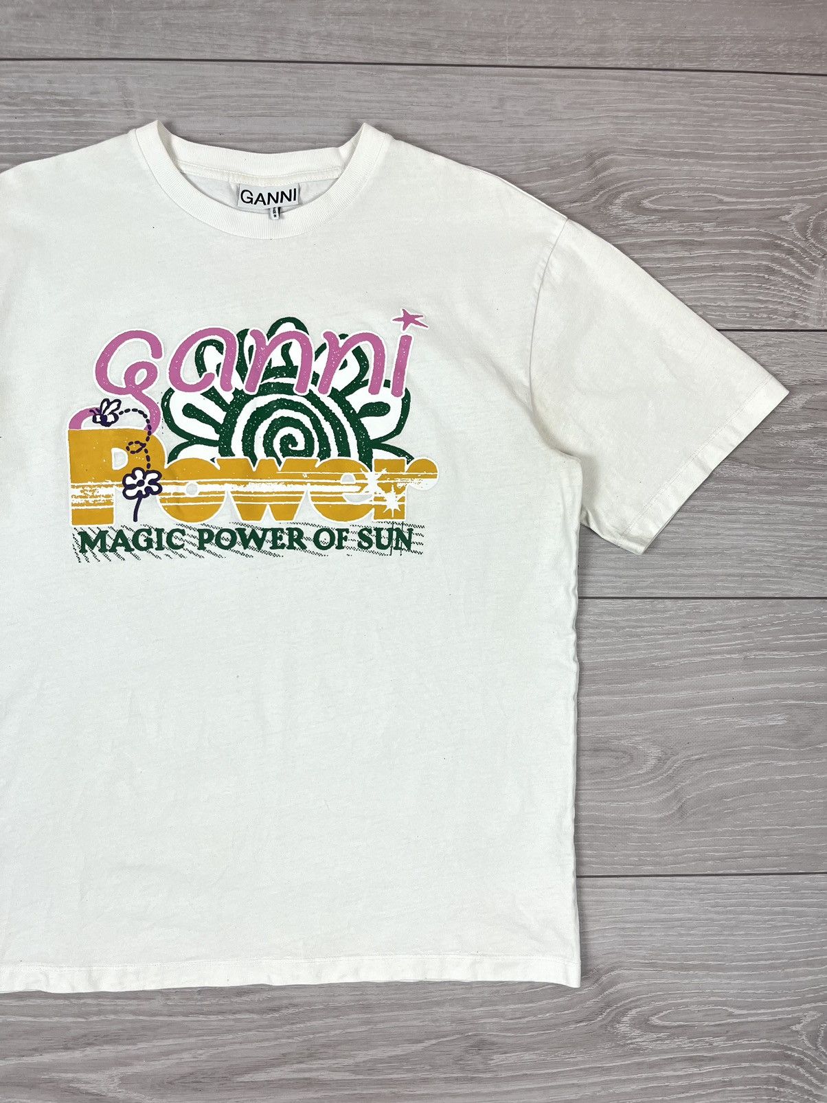 Ganni Ganni Future Heavy Cotton White T Shirt Size M / US 6-8 / IT 42-44 - 3 Thumbnail