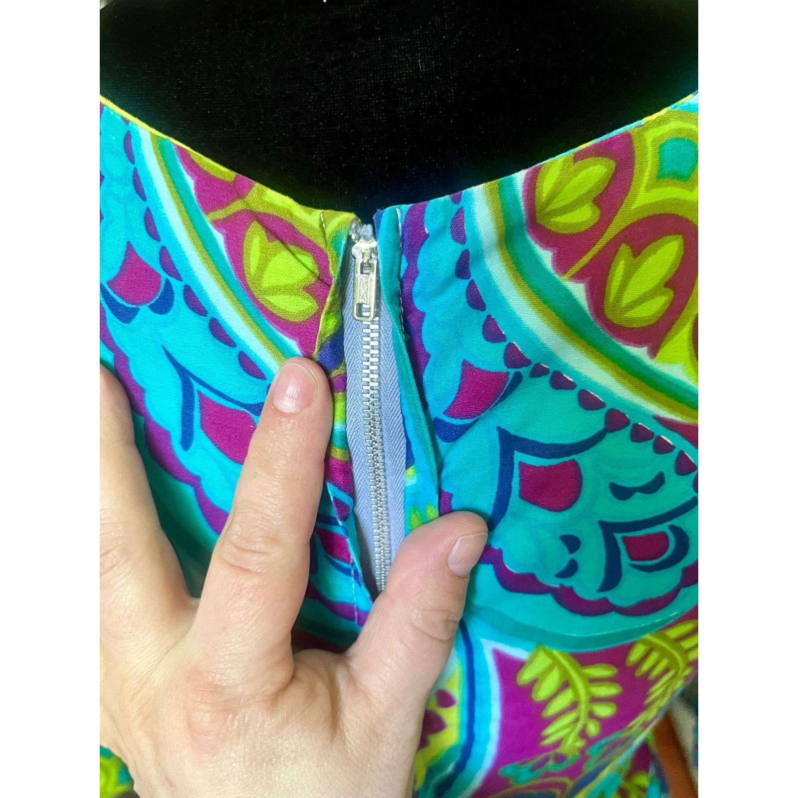 Vintage Vintage 60’s Blue Green Psychedelic Groovy Dress XS Small Size S / US 4 / IT 40 - 8 Thumbnail