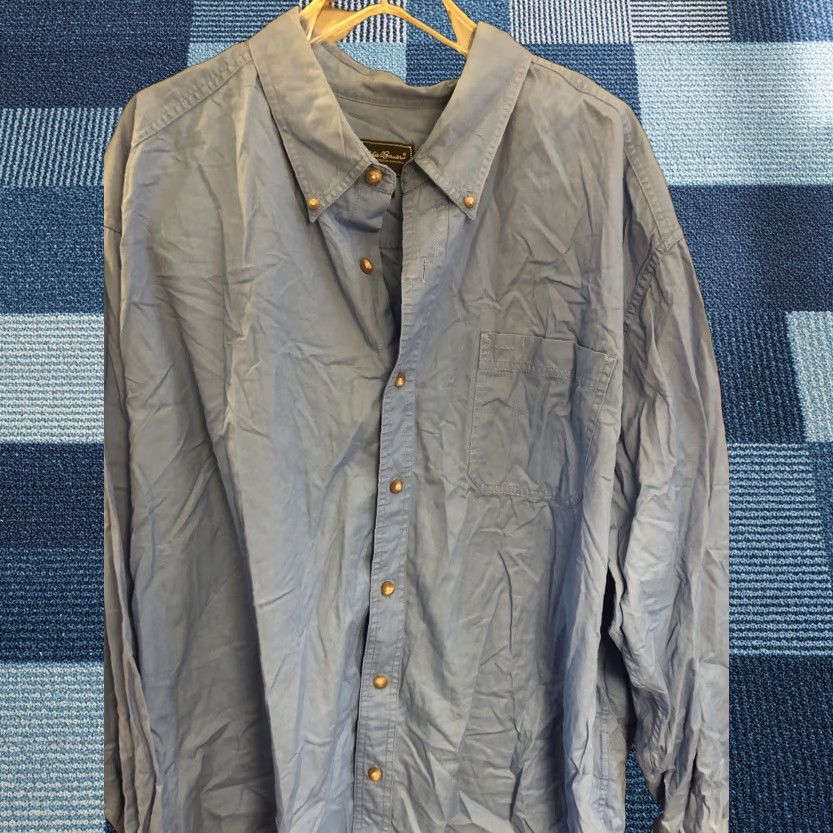Eddie Bauer EDDIE BAUER MENS Button-Up SHIRT 3XL BLUE MINI CHECKED Long Sleeve Pocket Button-Down Shirt Mens Regular Size 48R - 1 Thumbnail