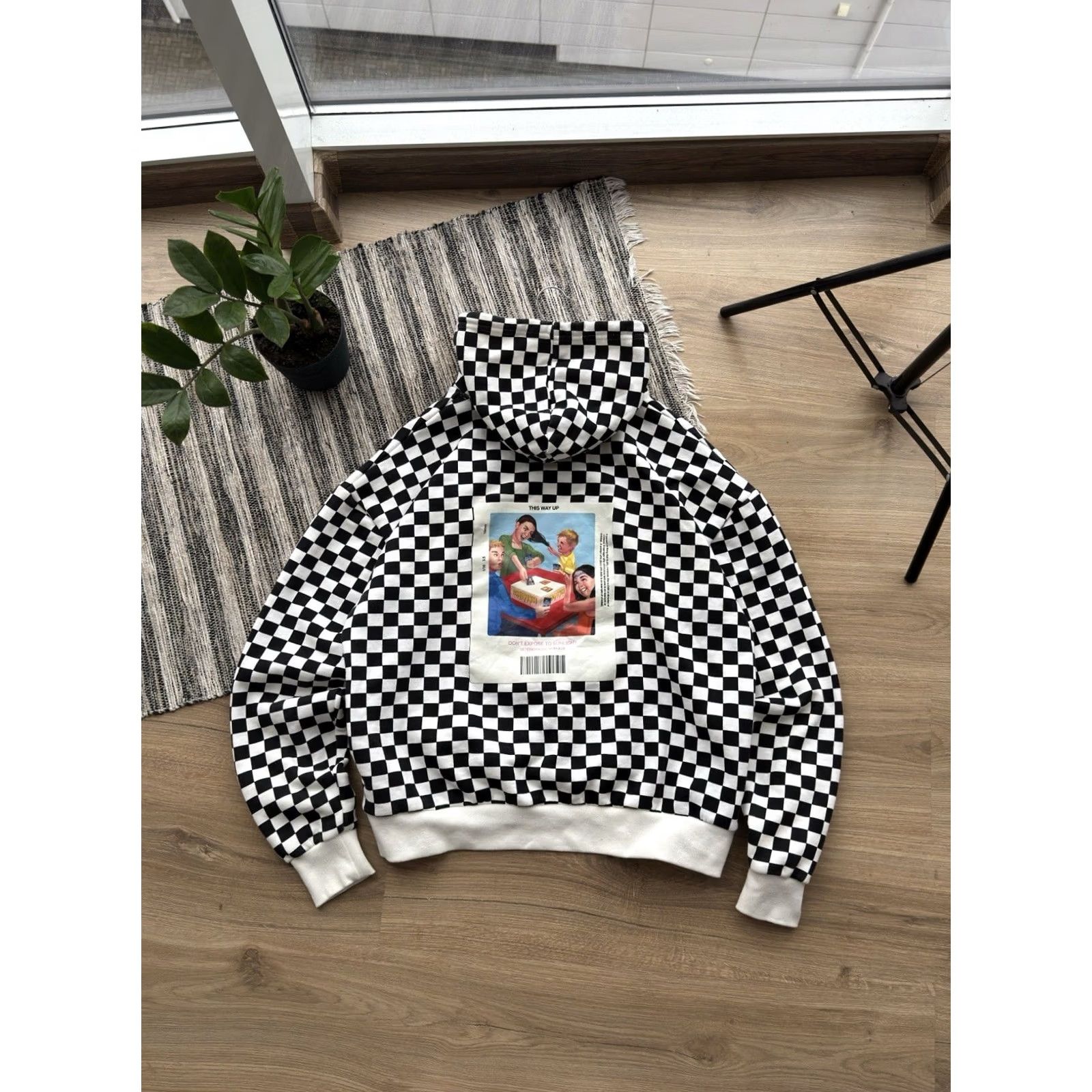 Vintage VINTAGE Childish Hoodie CHECK White M Men Size US M / EU 48-50 / 2 - 2 Thumbnail