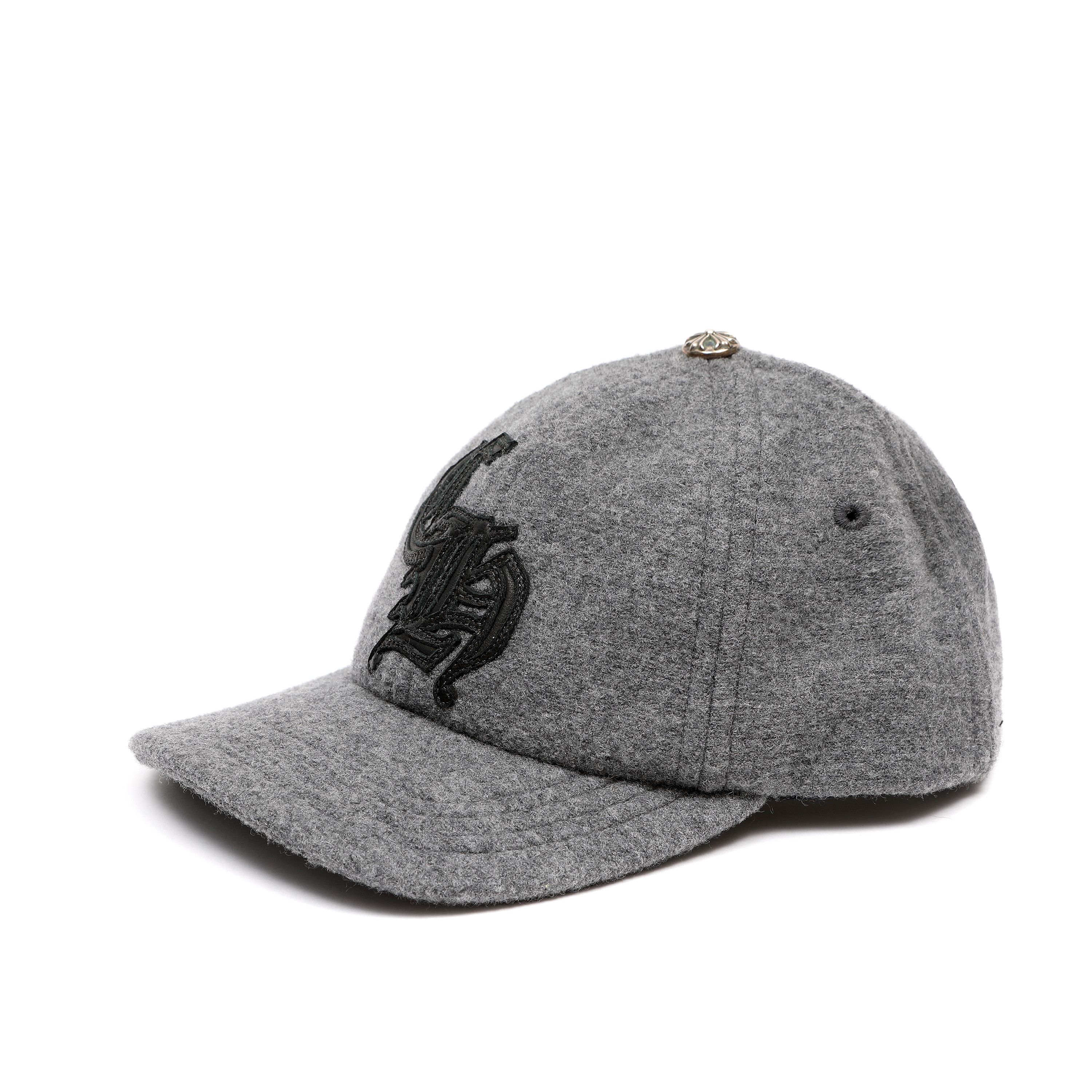 Chrome Hearts Grey CH Cashmere / Wool and Leather Patch Baseball Hat Size ONE SIZE - 2 Thumbnail