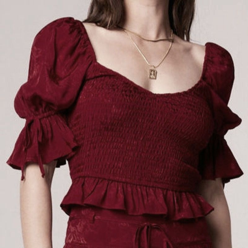 Other NWT Band of the Free Lea Jacquard Smocked Crop Top Sz. S Size S / US 4 / IT 40 - 3 Thumbnail