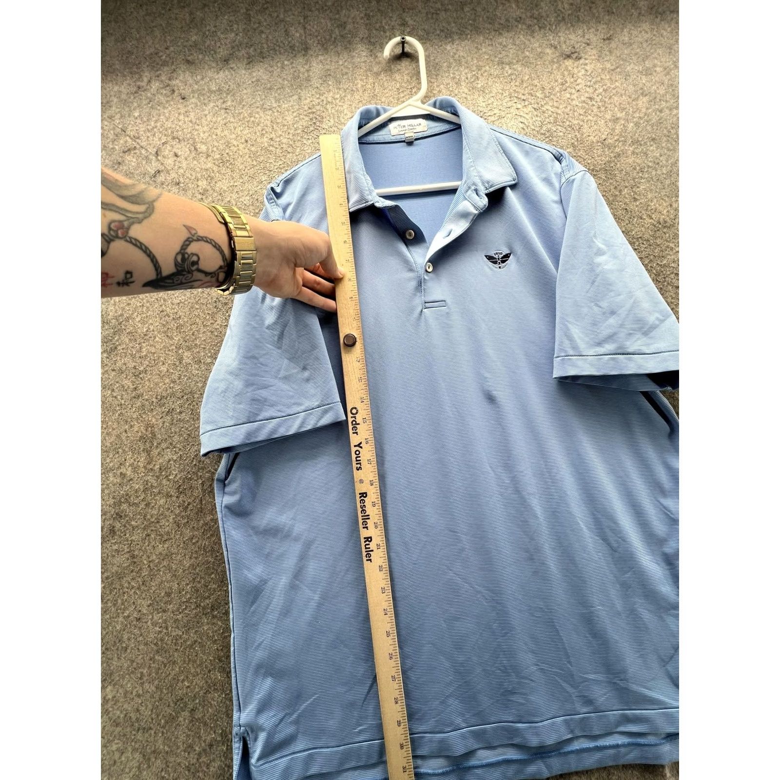 Peter Millar Peter Millar Summer Comfort Polo Shirt Mens Large Blue Stripe Golf Performance Shirt Size US L / EU 52-54 / 3 - 5 Thumbnail