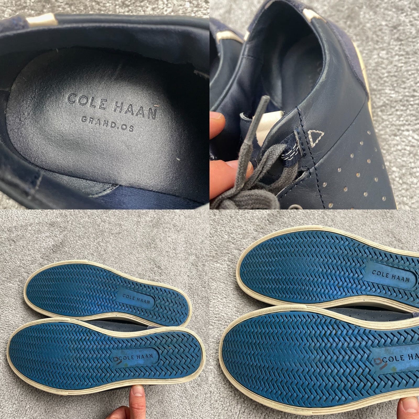 Cole Haan Cole Haan Grand OS Leather Sneaker Mens 10M Navy Blue Lace Up Low Top Size US M / EU 48-50 / 2 - 9 Thumbnail
