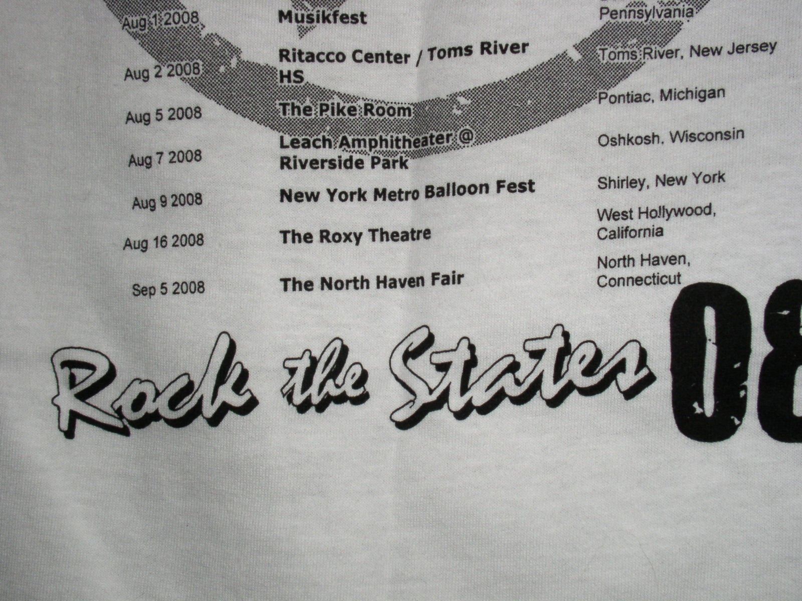 Fruit Of The Loom Push Play Band Concert Tour T Shirt 2008 Rock The States Size US S / EU 44-46 / 1 - 7 Thumbnail