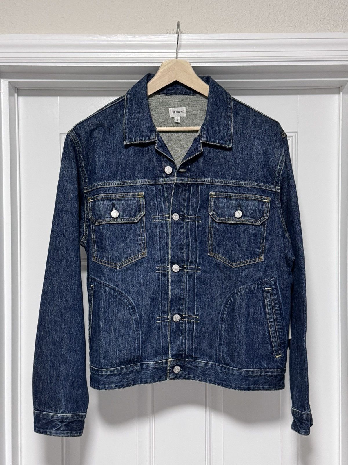 RE/DONE NWT RE/DONE Men’s Classic Denim Jacket 1 Year Wear Blue XL Size US XL / EU 56 / 4 - 5 Thumbnail