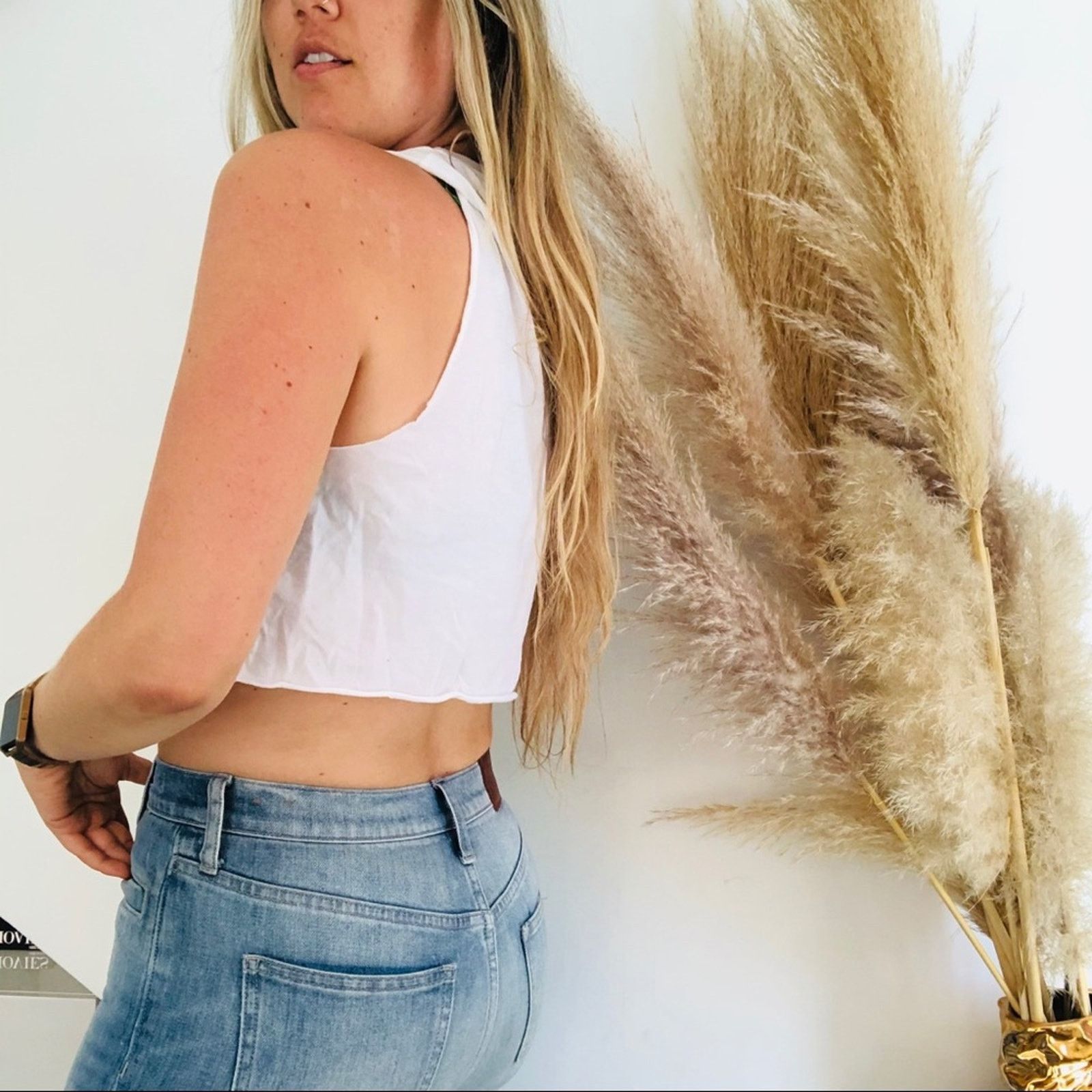 Nordstrom NEW PRIVATE PARTY REVOLVE Forever White Crop Tank Top Shirt Size XS / US 0-2 / IT 36-38 - 5 Thumbnail