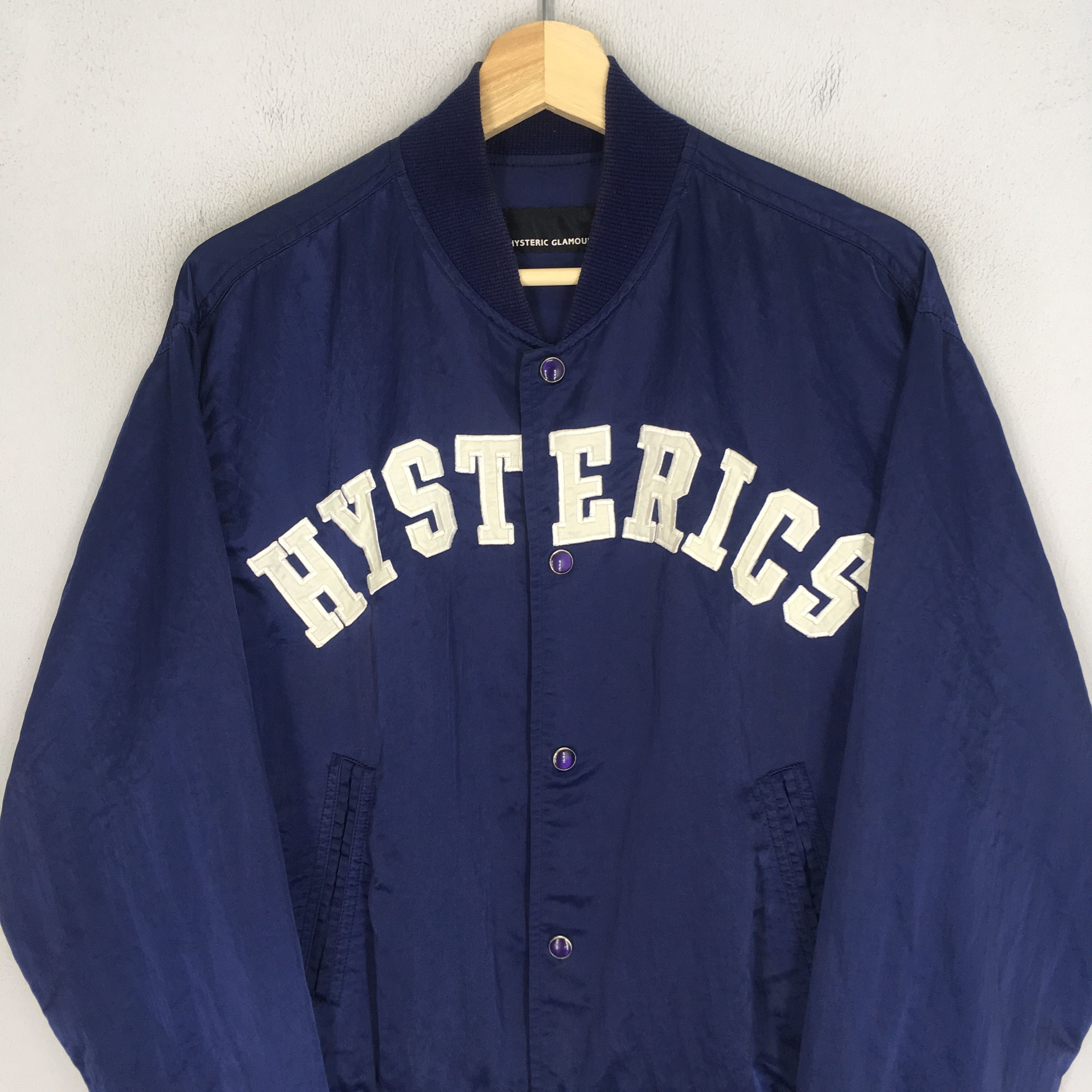 Hysteric Glamour Hysteric Glamour Japan Satin Blue Varsity Jacket Streetwear Size US M / EU 48-50 / 2 - 4 Thumbnail