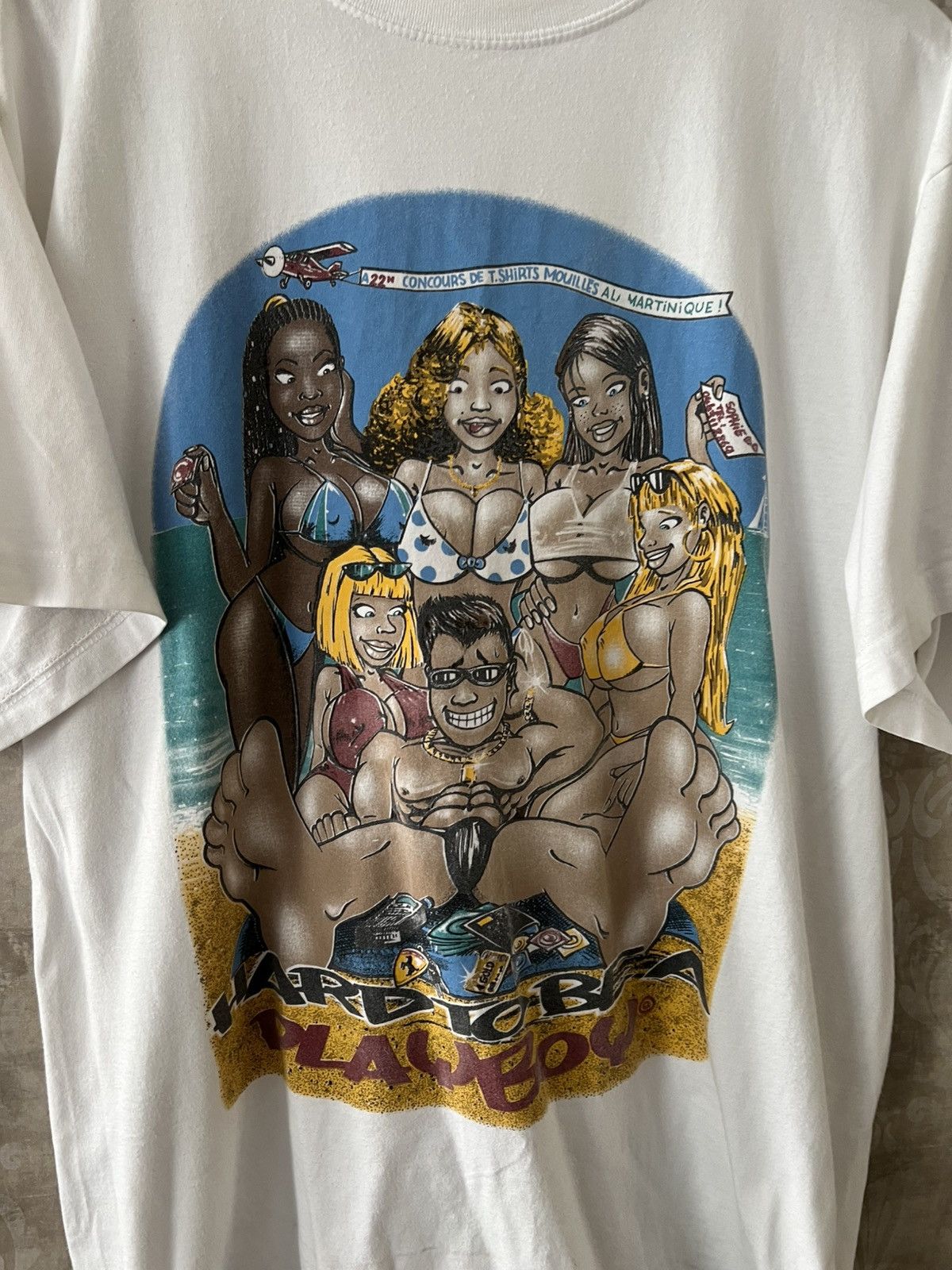 Vintage Vintage Humor Cartoon Graphic T-Shirt Hard To Be A Playboy Size US XXL / EU 58 / 5 - 5 Thumbnail