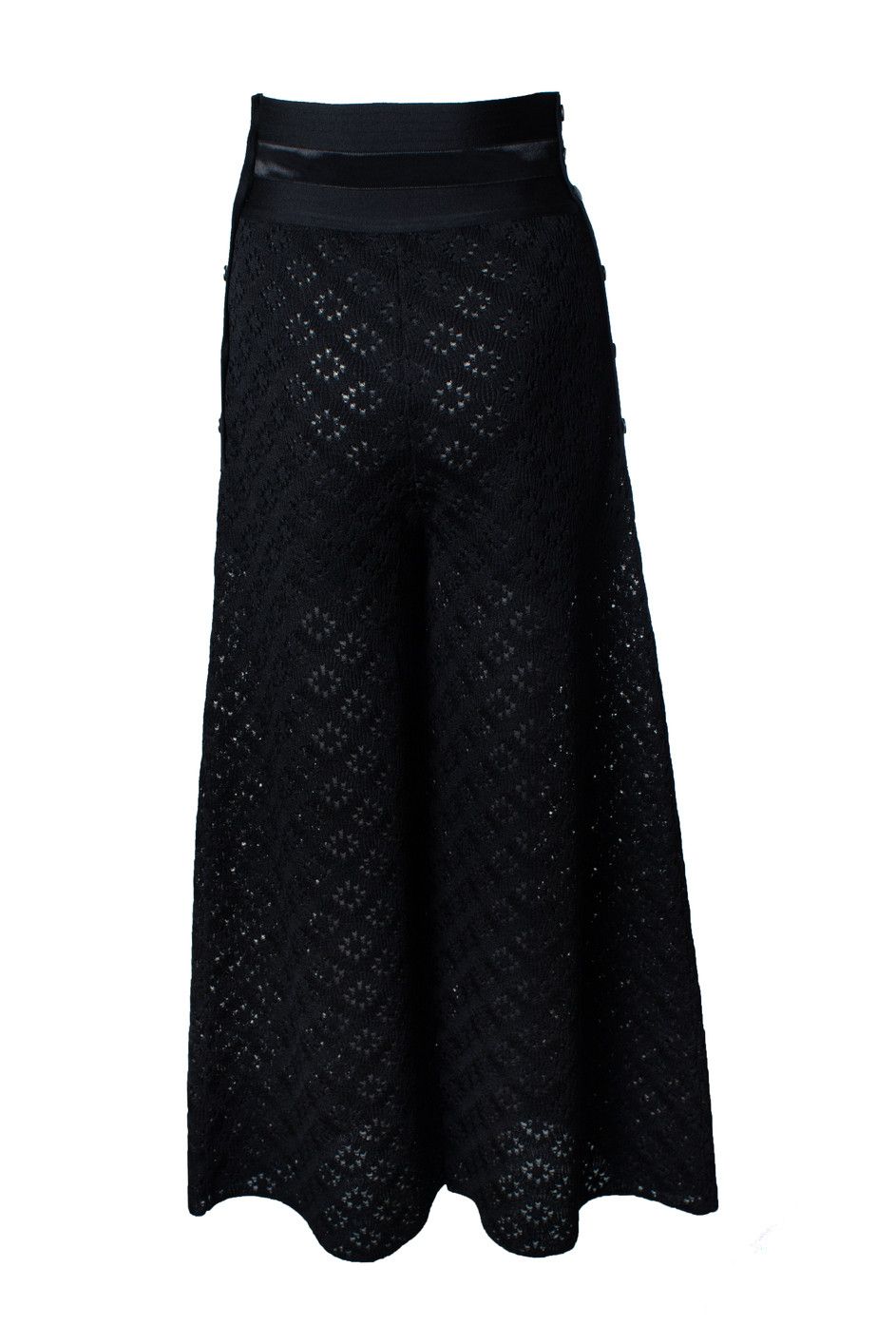Chanel Chanel, black knit wide leg pants Size 27" / US 4 / IT 40 - 4 Thumbnail