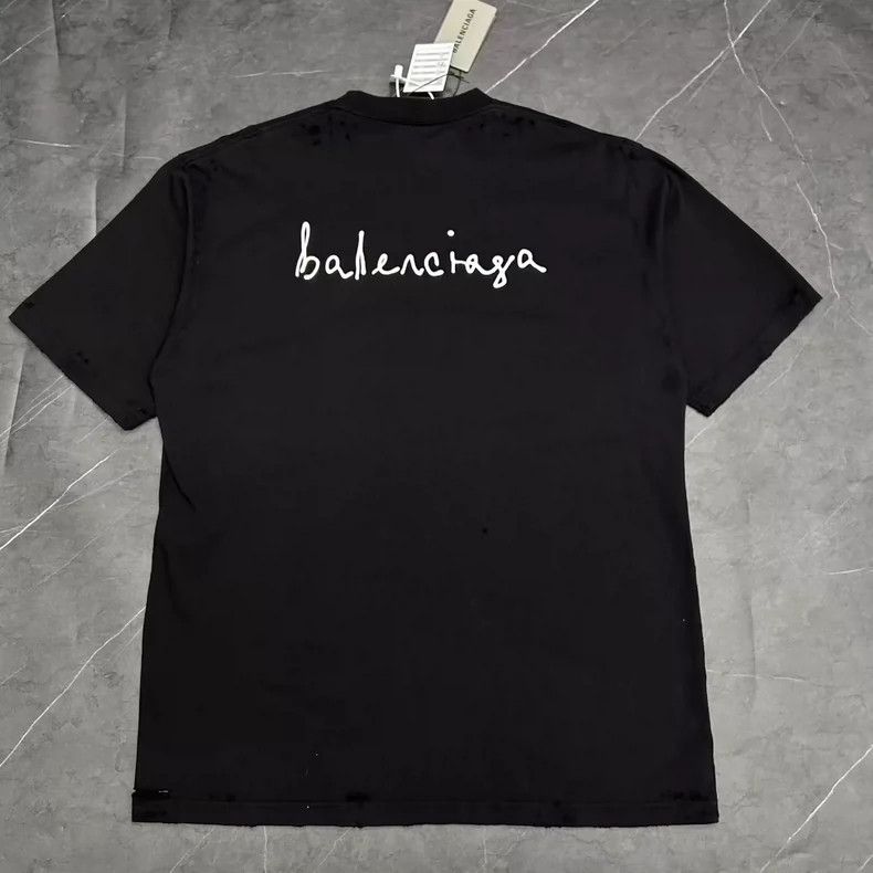 Balenciaga Balenciaga Short sleeves with cursive letters on the back Size US L / EU 52-54 / 3 - 2 Thumbnail