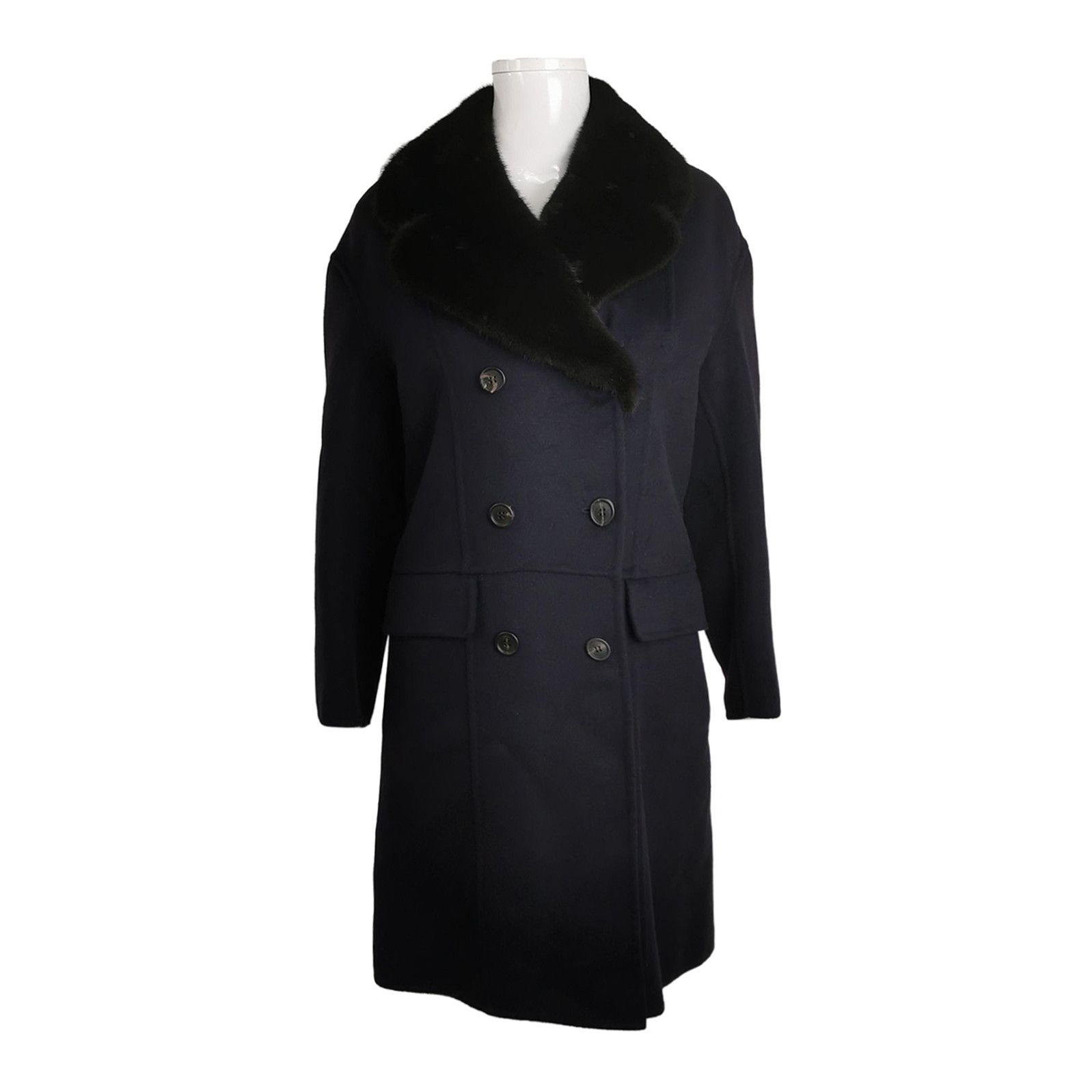 Prada Prada Double-Breasted Wool Blend Overcoat 0079 Size US S / EU 44-46 / 1 - 1 Thumbnail