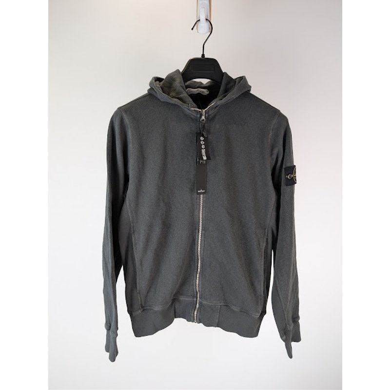 Stone Island o1rshd1 Malfile Cotton Fleece Zip Up Hoodie in Dark Grey Size US S / EU 44-46 / 1 - 1 Thumbnail