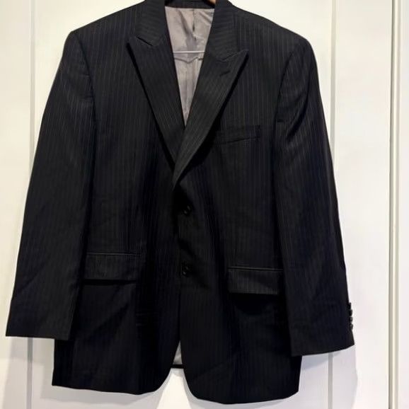 Calvin Klein Calvin Klein Men's Wool Blazer Black Jacket Size 44R Size 44R - 2 Thumbnail