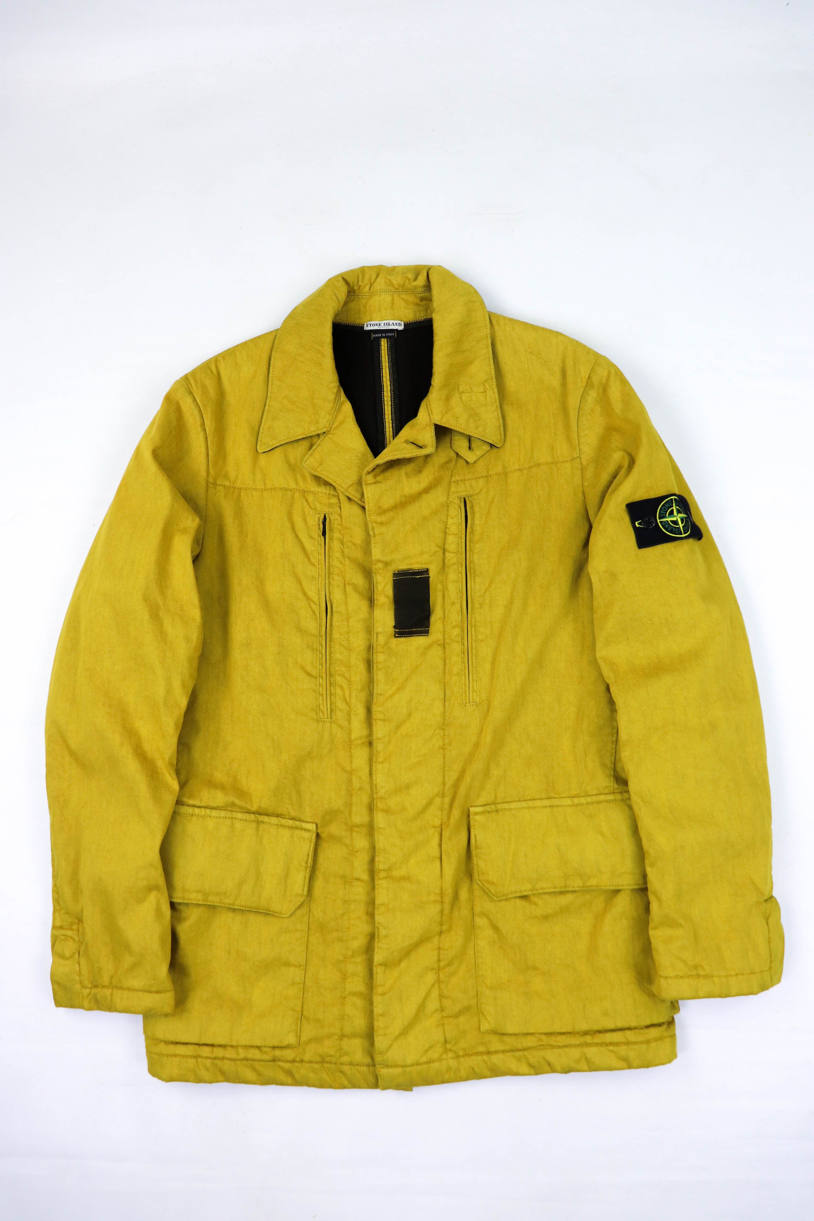 00s Vintage Stone Island 2005 Yellow Lino-Flax Field Jacket