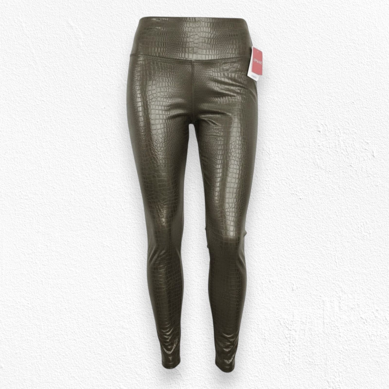 Spanx SPANX Croc Shine Leggings Olive M NWT Size 30" / US 8 / IT 44 - 1 Thumbnail