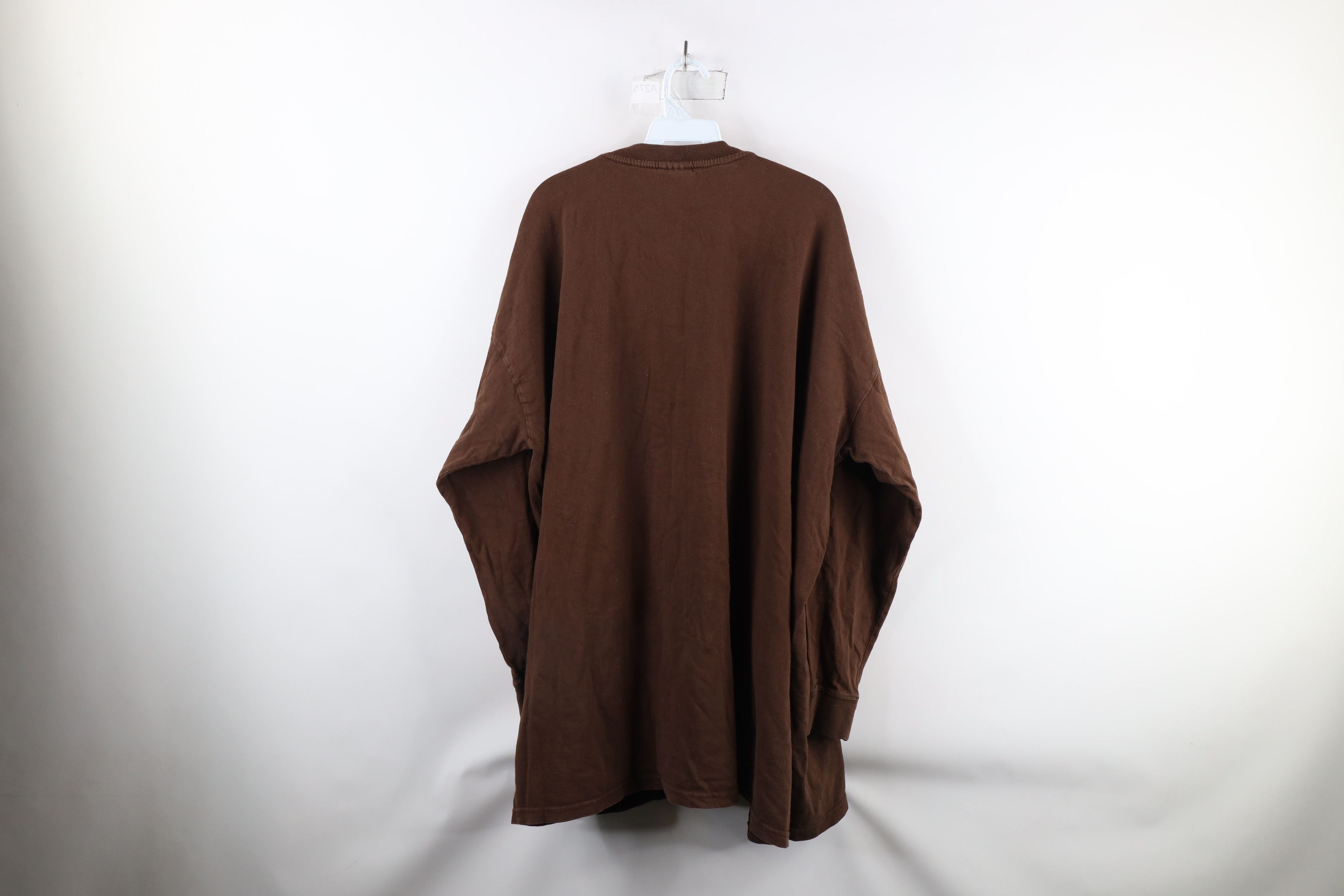 Vintage Vintage 90s Streetwear Long Sleeve T-Shirt Brown Cotton Size US XXL / EU 58 / 5 - 6 Thumbnail