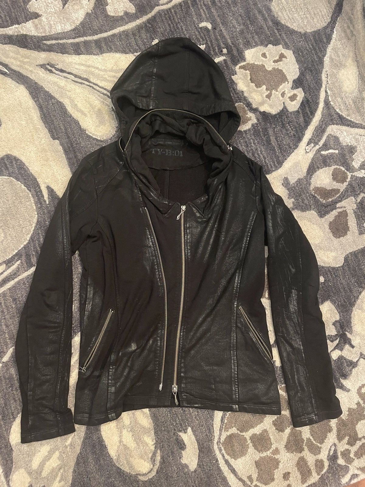 ジャケット・アウター 00s 14th Addiction Bono Coating Jacket 14th Addiction Asymmetrical Hooded Bono Leather Jacket