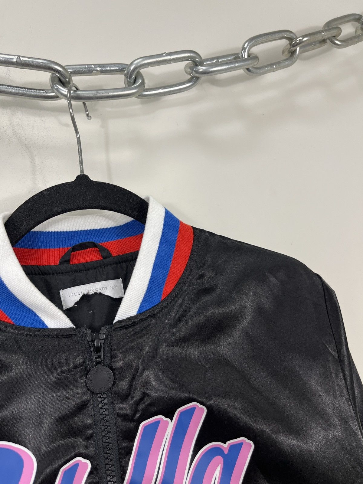 Other Stella McCartney Women’s Big Logo Black Luxury Bomber Jacket Size XS / US 0-2 / IT 36-38 - 5 Thumbnail