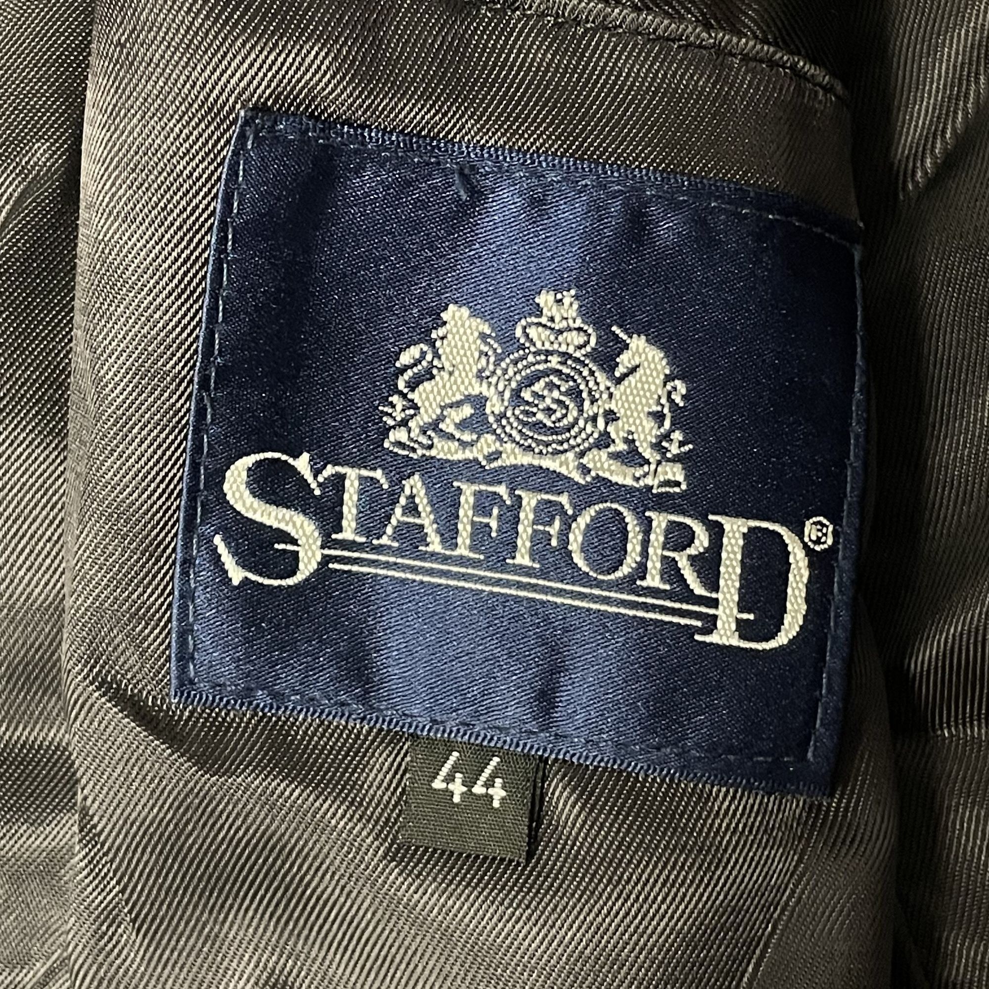Stafford Vtg Stafford Charcoal Long Coat Wool Double Breasted Jacket Size US XL / EU 56 / 4 - 5 Thumbnail