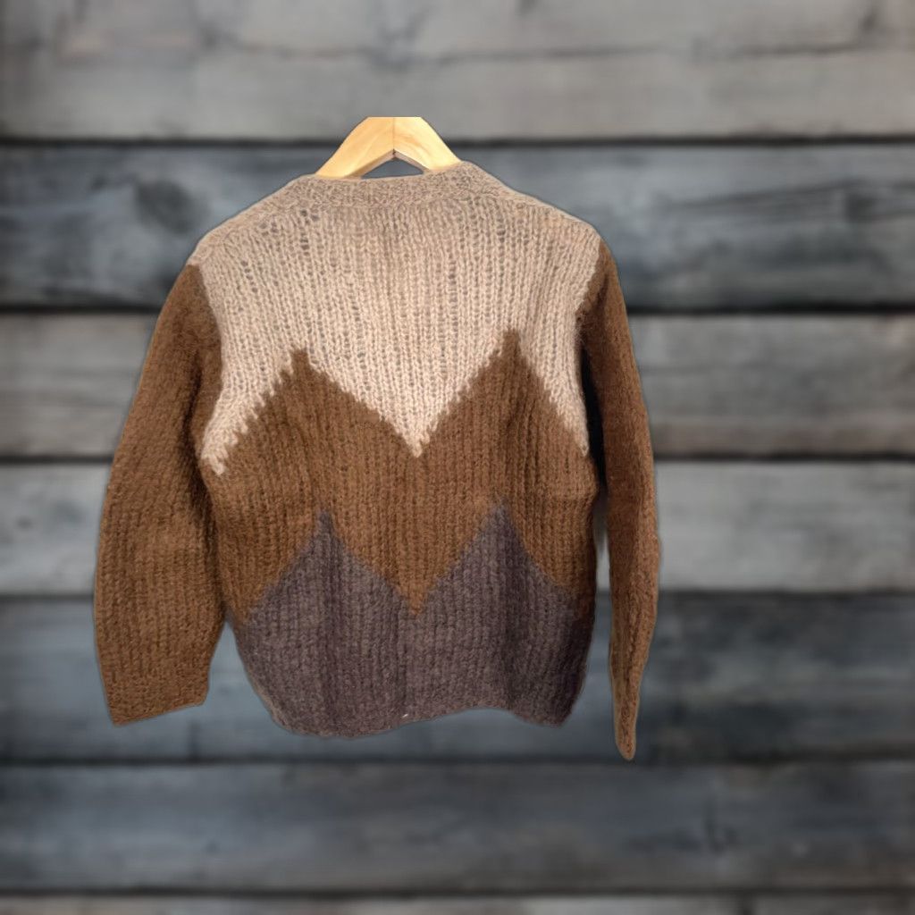 Vintage VINTAGE Jacobson's Wool Mohair V-Neck Sweater Men's Medium Brown Geometric Knit Pullover 50s 60s Hipster Retro Casual Hand Wash Only Size US M / EU 48-50 / 2 - 1 Thumbnail
