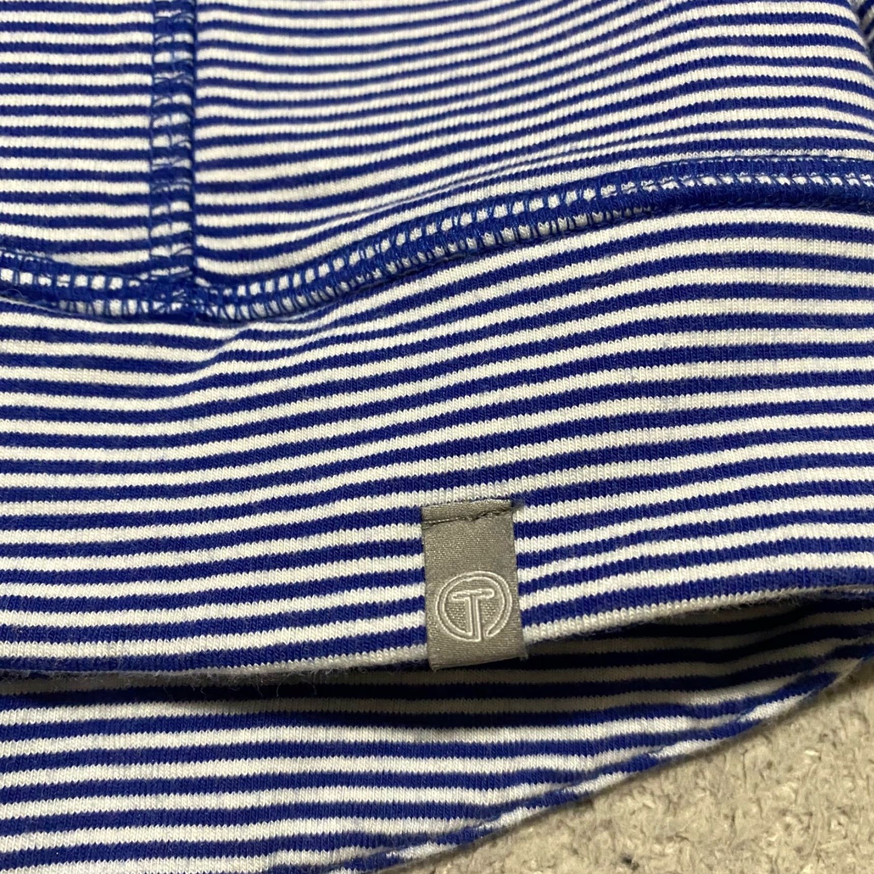 Talbots T by Talbots Hoodie Womens Large Striped Zip Up Sweatshirt Stretch Activewear Size L / US 10 / IT 46 - 6 Thumbnail