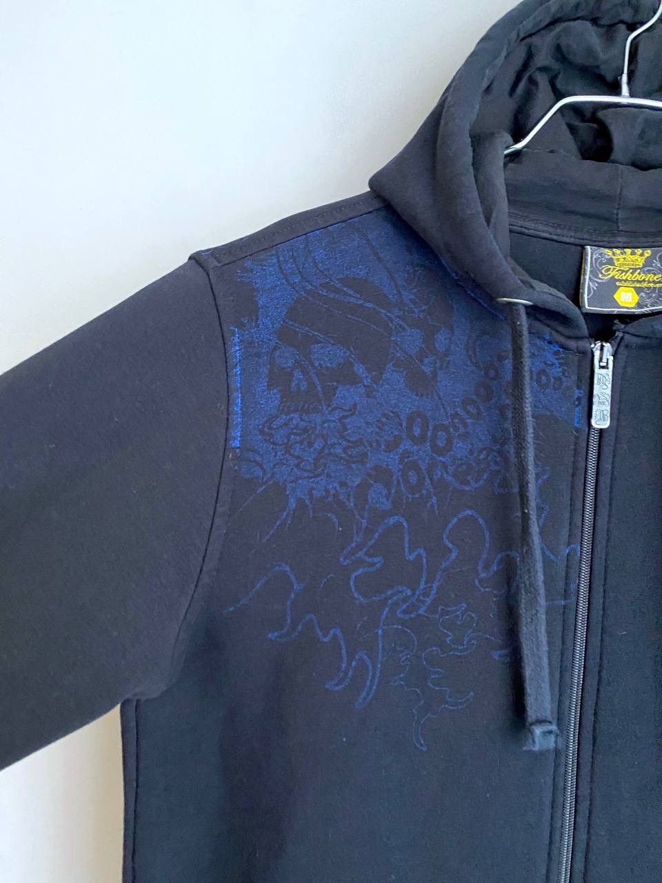 Vintage Vintage Fishbone Skull Graphic Print Y2K Zip Hoodie, Size M Size US M / EU 48-50 / 2 - 4 Thumbnail