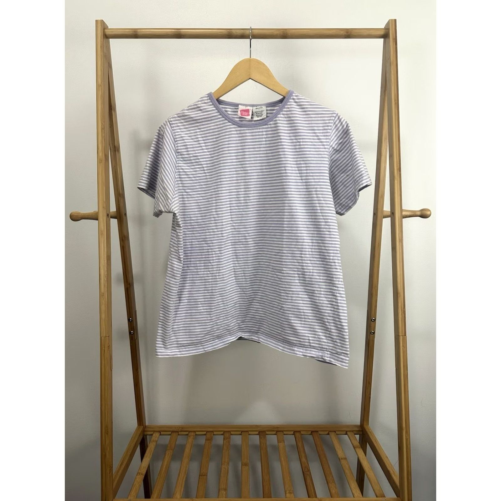 Hanes Hanes VTG Striped Violet Short Sleeve Boxy T-Shirt L Womens Size L / US 10 / IT 46 - 2 Thumbnail