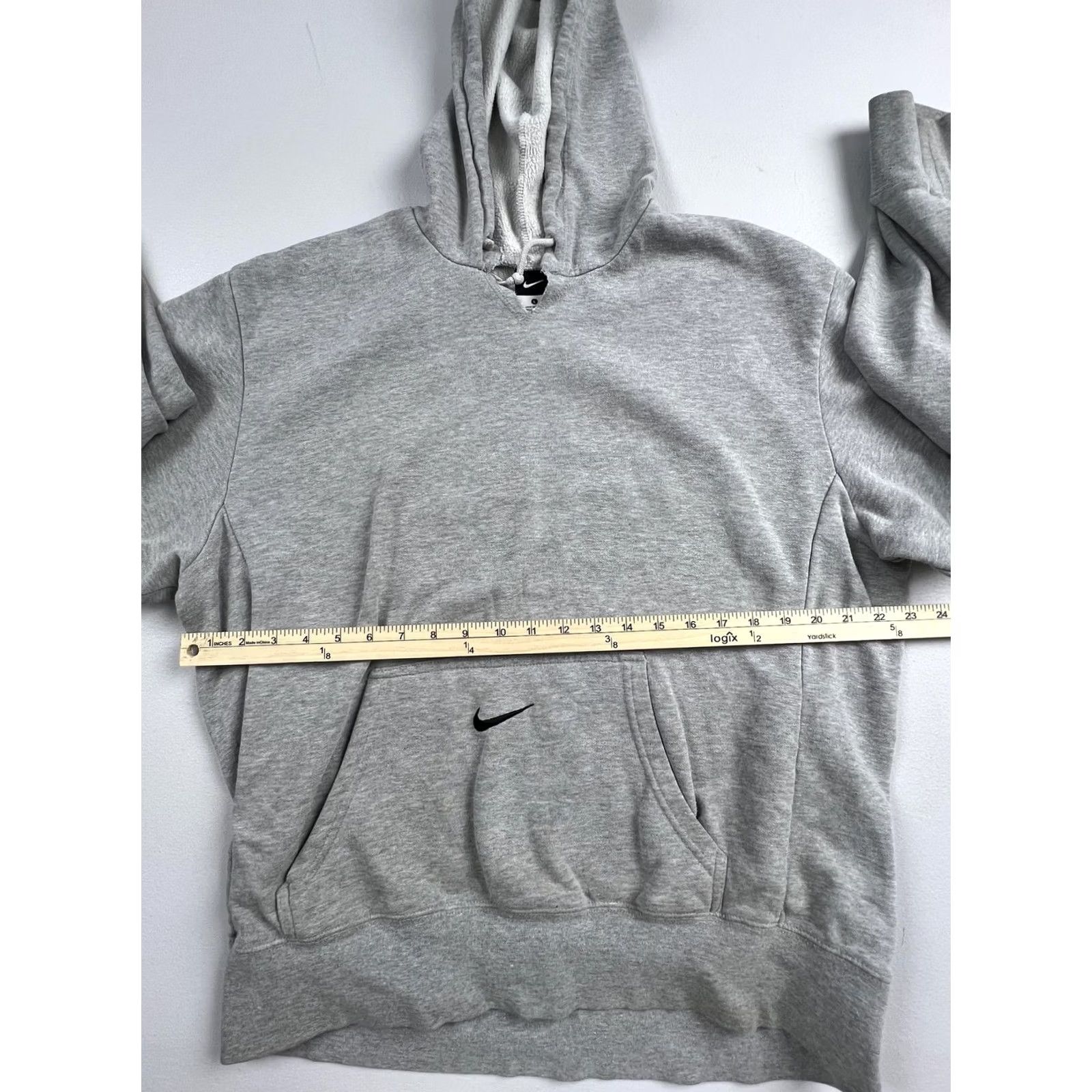 Nike Nike Hoodie Mens Large Gray Pullover Fleece Swoosh Logo Front Kangaroo Pocket Crew Neck Sweatshirt Winter Size US L / EU 52-54 / 3 - 6 Thumbnail