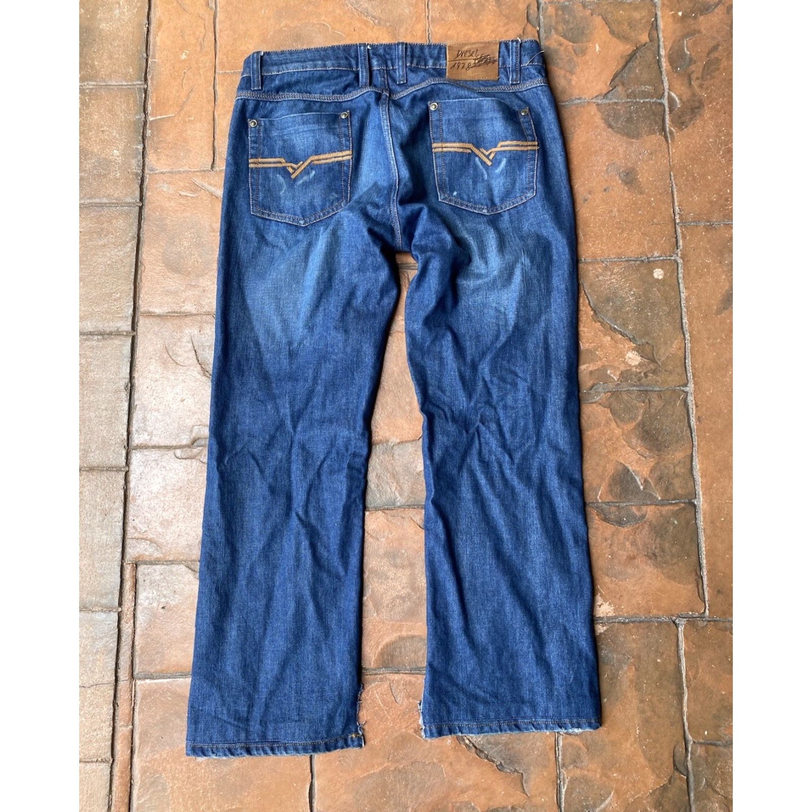 Diesel Diesel Jeans Bootcut Button-Fly Dark Wash Denim 36 Mens Blue Distressed Italy 5-Pocket Design Size US 36 / EU 52 - 3 Thumbnail