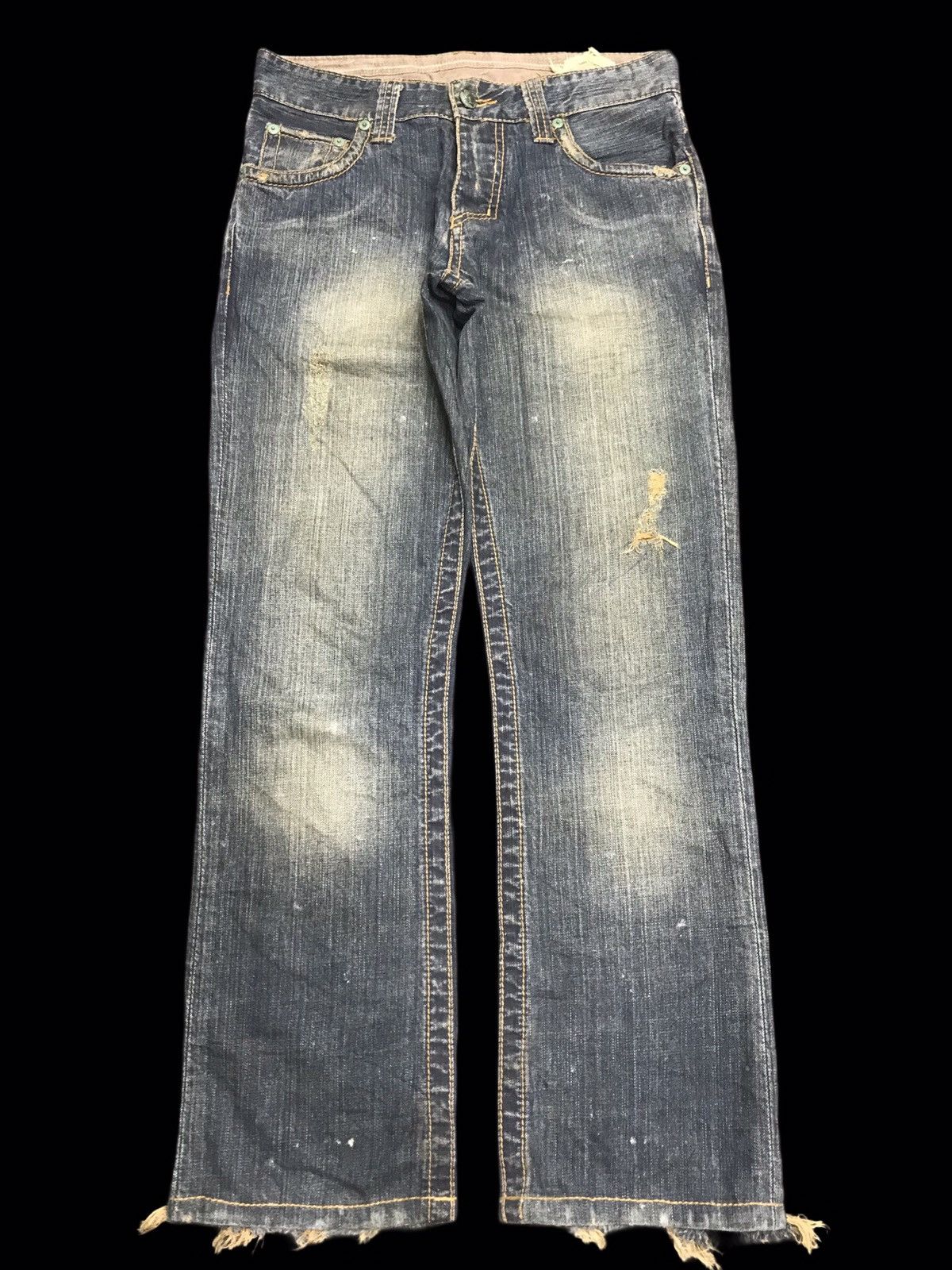 Seditionaries 💥90s Style💥Stitch Rusty Wash Distressed Denim F126 Size US 31 - 1 Thumbnail