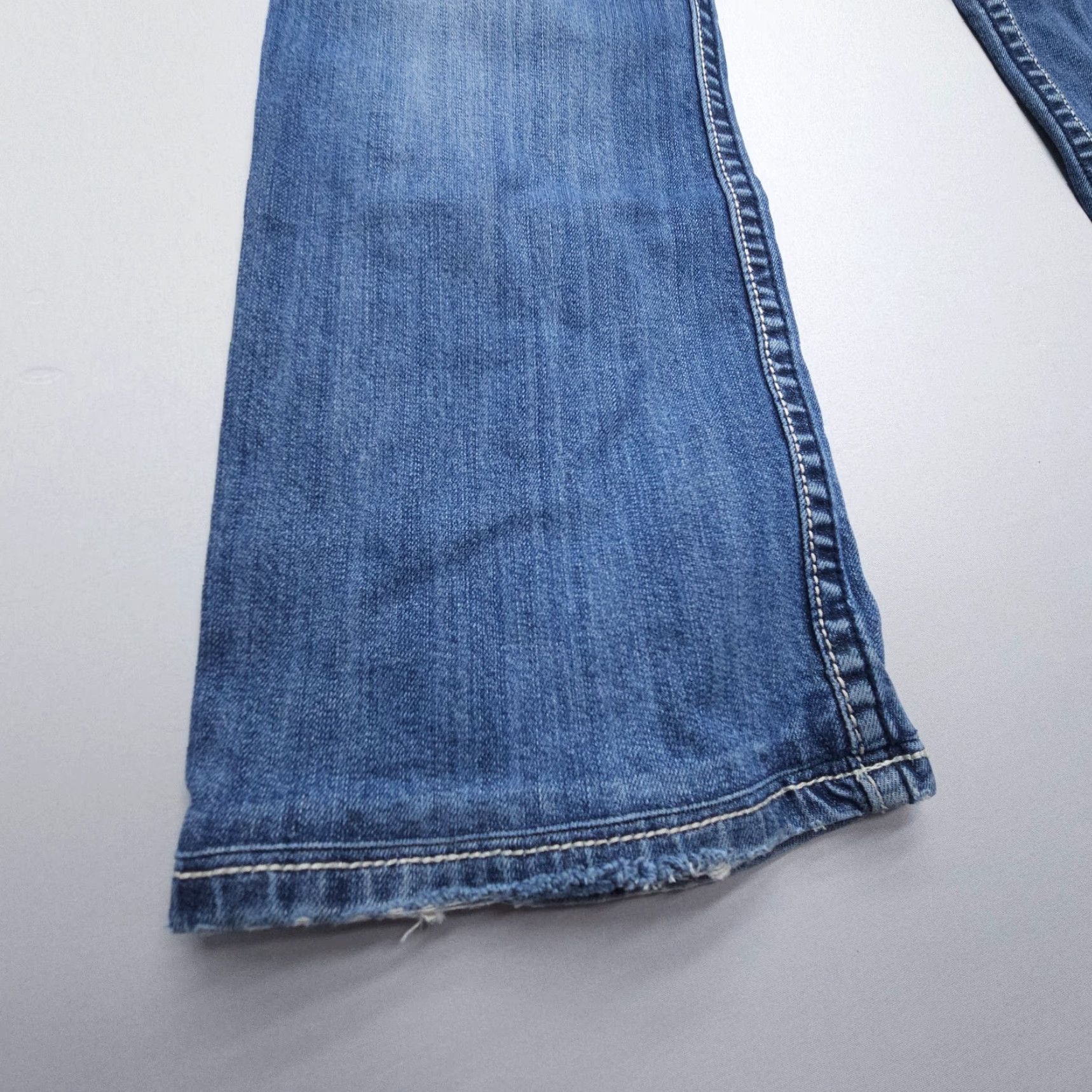 Vintage Cowgirl Tuff Jeans Shirt Bootcut Women 29 29 Blue Western Cowboy Denim Cotton Blend Medium Solid 5-Pocket Vintage: No Size 29" - 5 Thumbnail