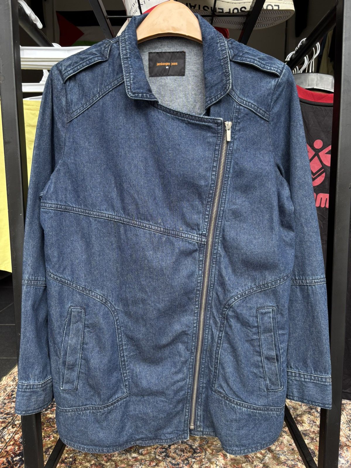 Japanese Brand Vintage Asymmetrical Denim Jacket by Jambangee Jeans Size US L / EU 52-54 / 3 - 1 Thumbnail