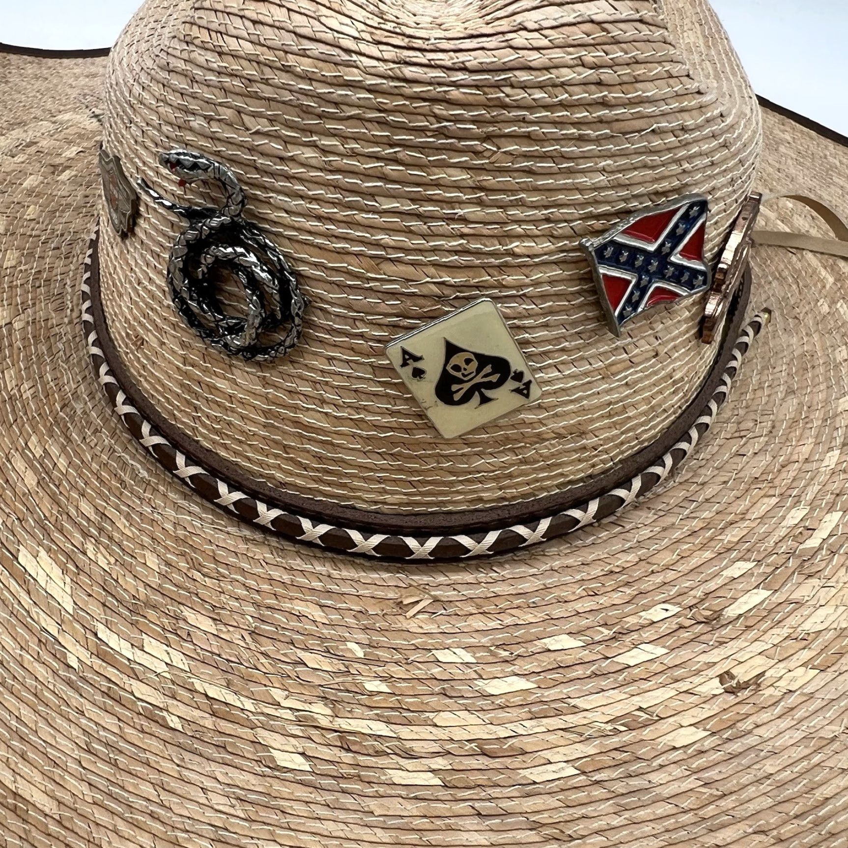Vintage RESISTOL Cowboy Hat Brown Natural Size 7-1/4 Woven Palm Mens Western Casual Size ONE SIZE - 2 Thumbnail
