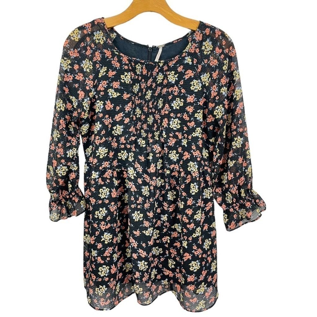 Free People Free People Doll Pants Chiffon Baby Doll Floral Dress Size 2 Size XS / US 0-2 / IT 36-38 - 5 Thumbnail