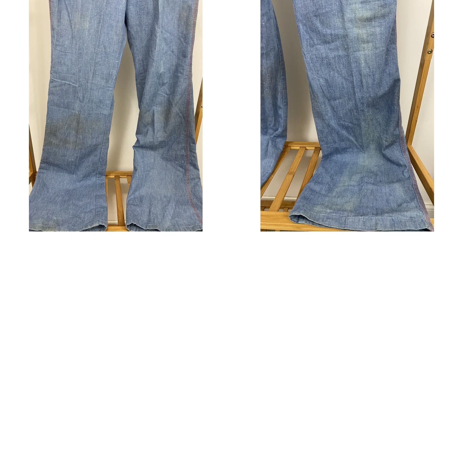 Levi's VINTAGE Levi's Chambray Bell Bottom Denim Slacks Hippie Pants Blue Mens 31x34 Size US 31 - 8 Thumbnail