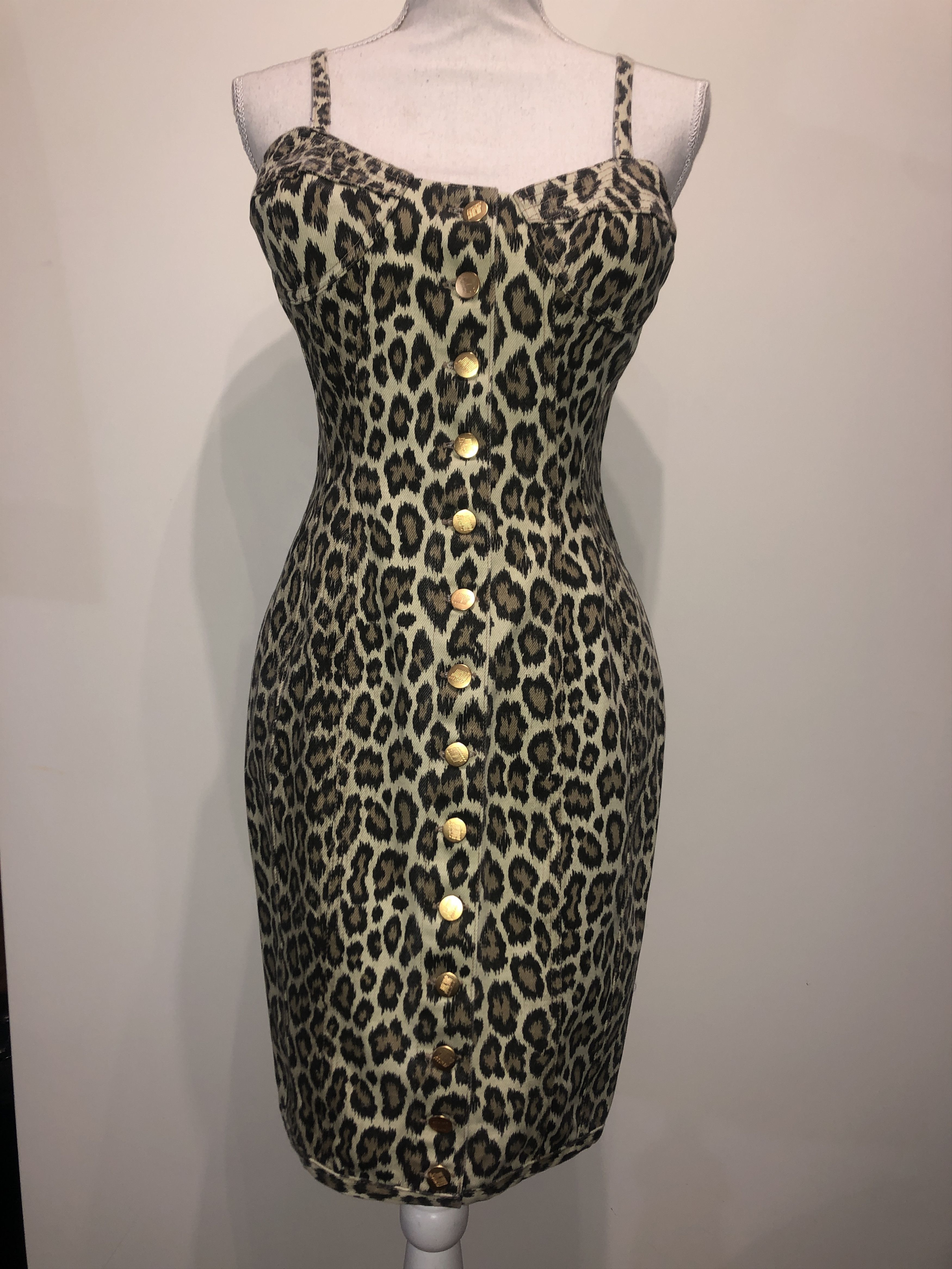image of Jean Paul Gaultier Animalier Corseted Dress in Beige, Women's (Size Large)