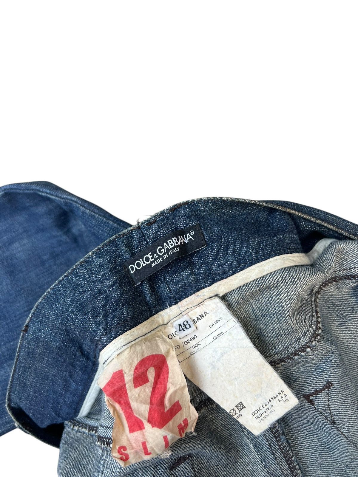 Dolce & Gabbana Vintage Y2K Dolce & Gabbana Distress Denim Slim Jeans Size US 31 - 25 Thumbnail