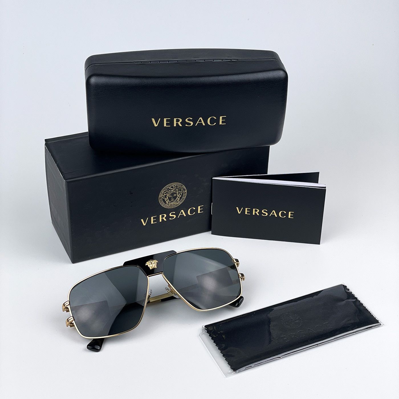Versace NEW Versace VE2251 100287 Metal Pilot Unisex Sunglasses Size ONE SIZE - 9 Thumbnail
