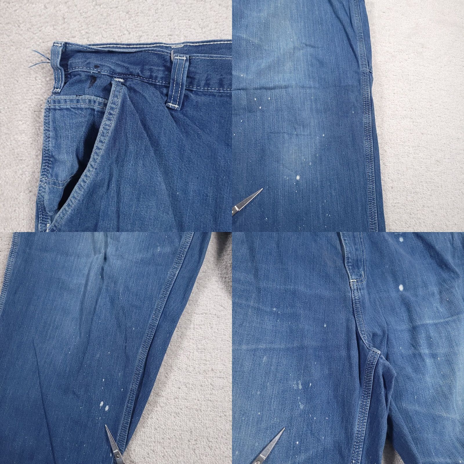 Carhartt VINTAGE Carhartt Denim Jeans Carpenter Dungaree Fit Blue Mens 42x34 Workwear Paint Flaws Size US 42 / EU 58 - 9 Thumbnail