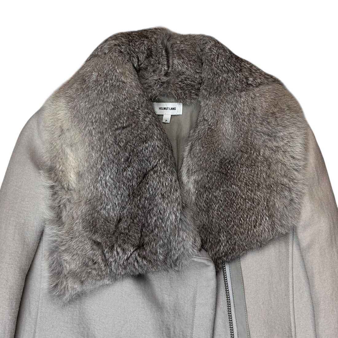 Helmut Lang Helmut Lang Asymmetric Rabbit Fur Collar Coat - AW10 Size US XS / EU 42 / 0 - 4 Thumbnail