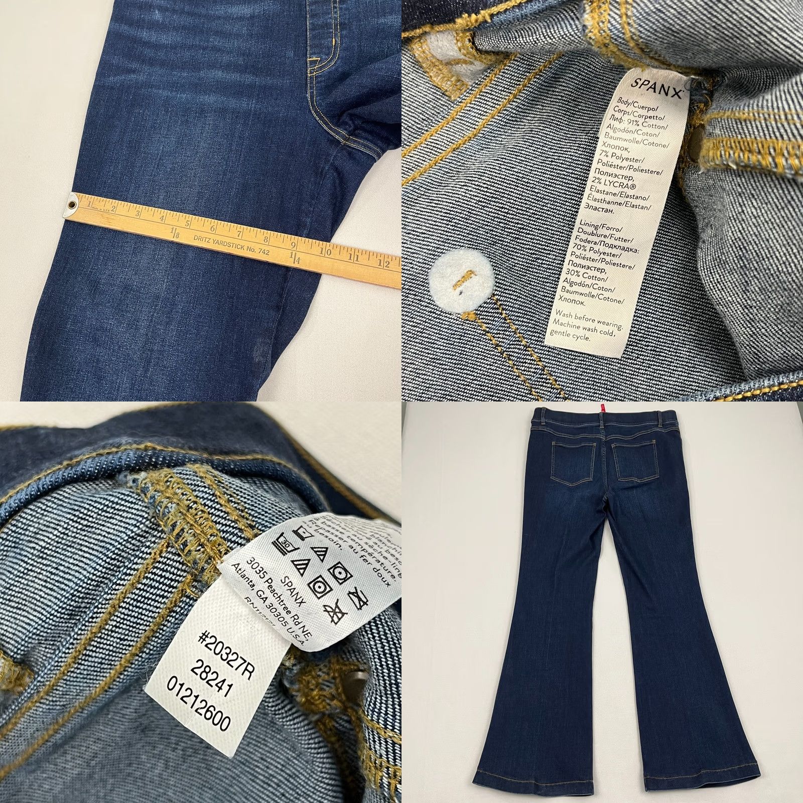 Spanx VINTAGE Spanx Flare Jeans Womens XL W34 I31 Midnight Blue Denim Stretch High Rise Casual Size 40" / US 18 - 8 Thumbnail