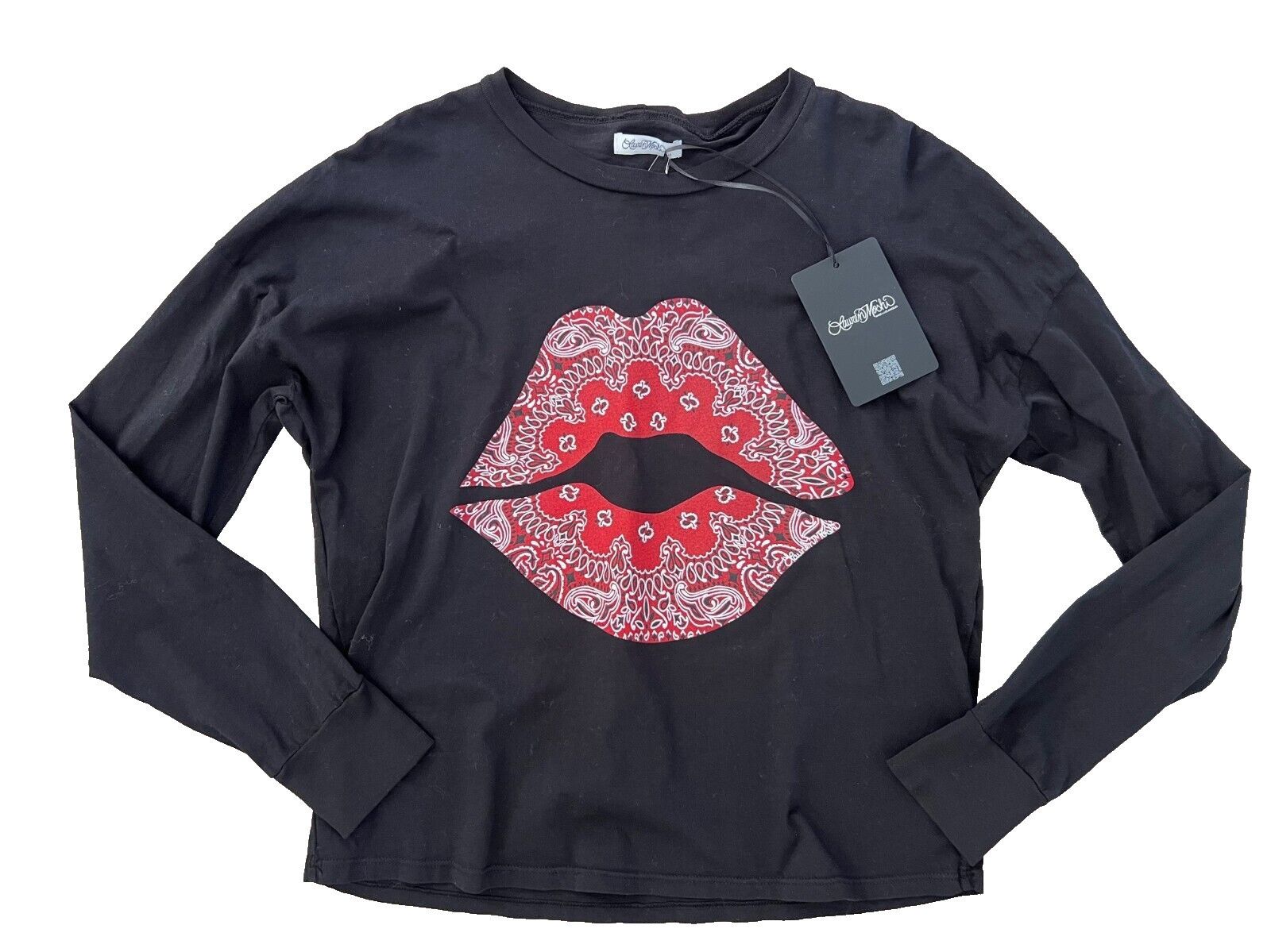 Other Lauren Moshi Red Bandana Lips Top Black ( XS ) Size XS / US 0-2 / IT 36-38 - 1 Thumbnail