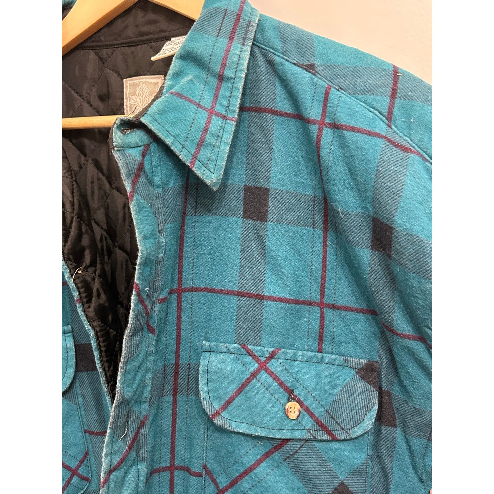 Other Vtg Outdoor Exchange Teal Quilted Flannel Shirt Jacket XL Size US XL / EU 56 / 4 - 4 Thumbnail