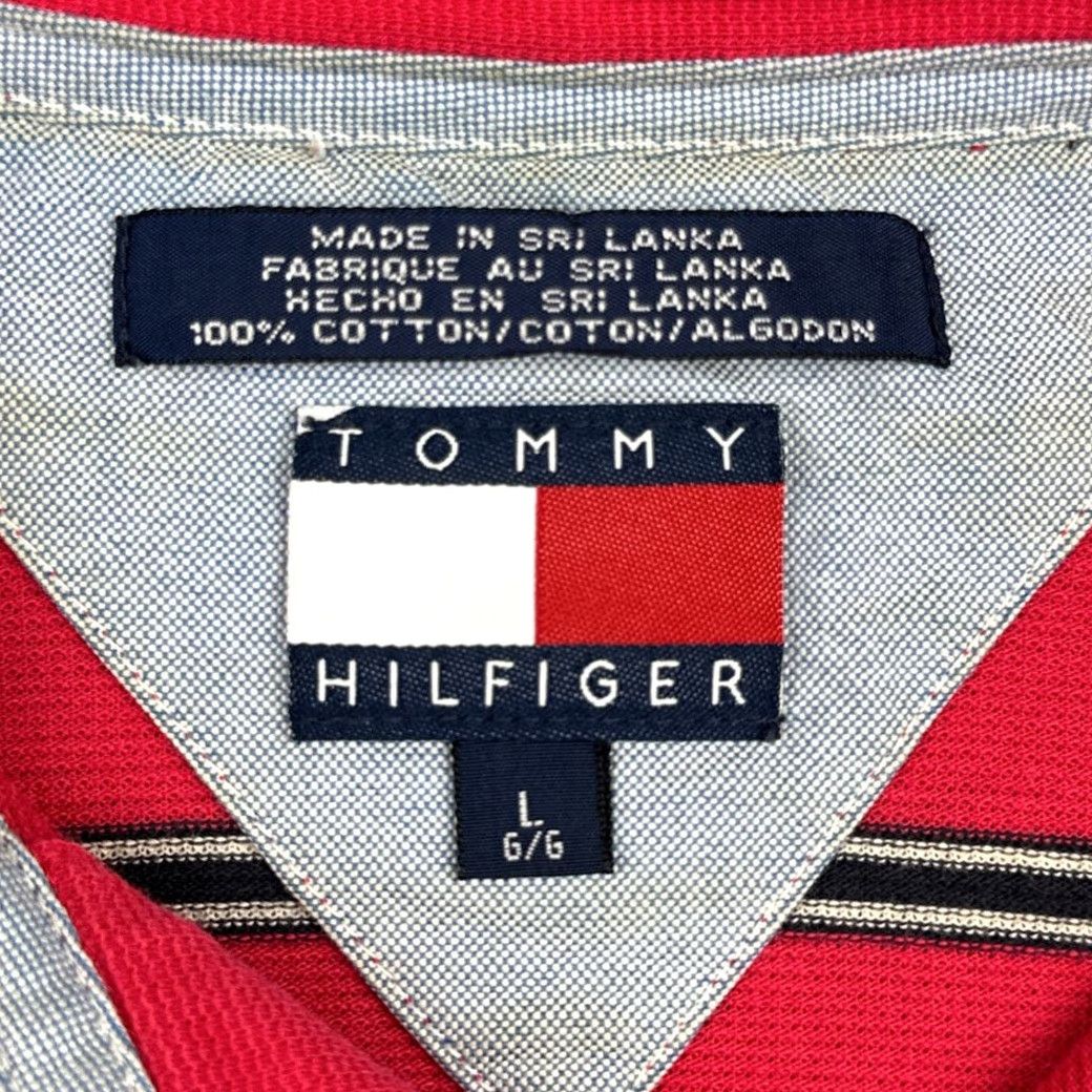 Tommy Hilfiger VINTAGE Tommy Hilfiger Polo Shirt Adult MEDIUM Pink Stripes 90s Crest Shirt Mens Size US M / EU 48-50 / 2 - 4 Thumbnail