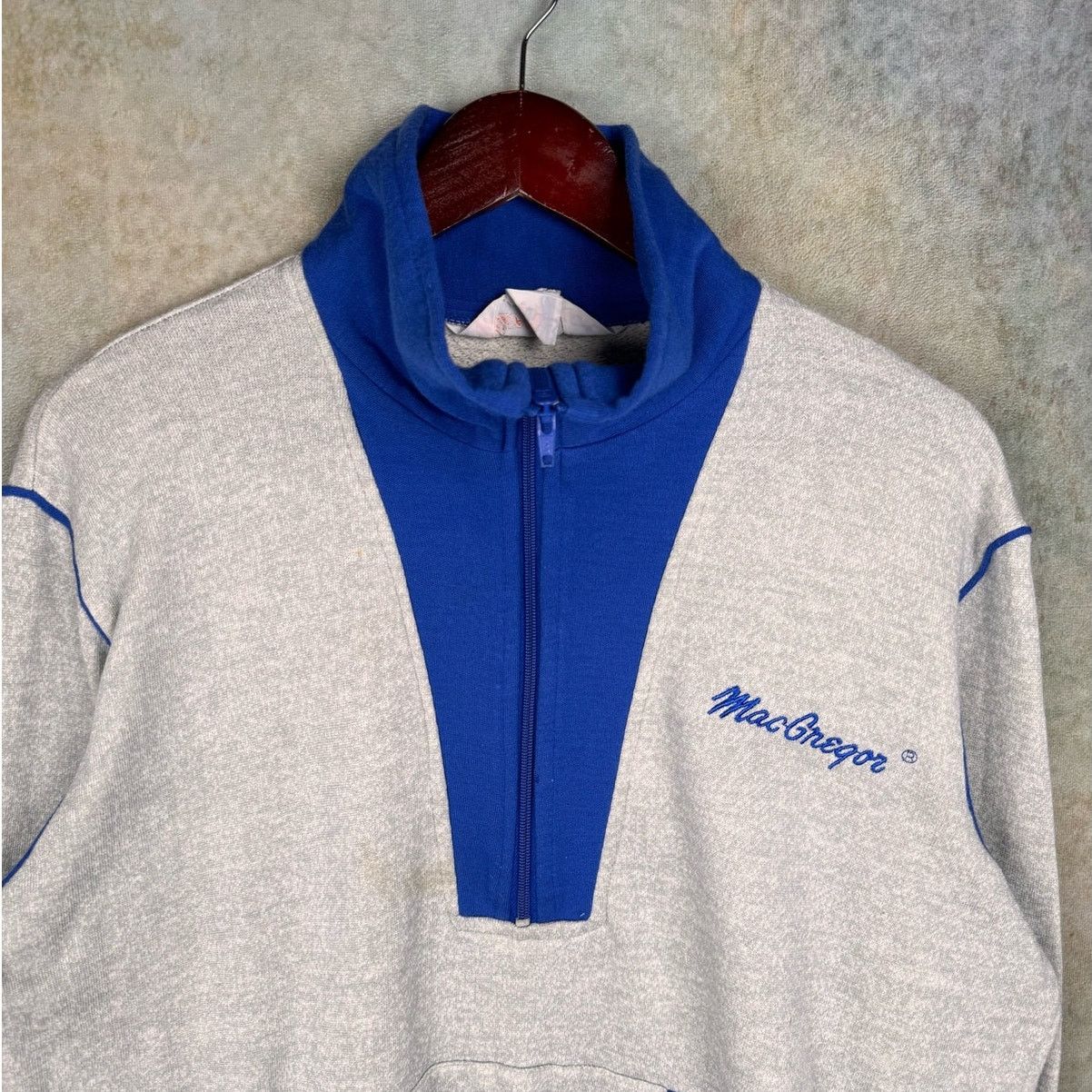 Vintage VTG 80s MacGregor Q Zip Sweatshirt Sz L Gray Blue Size US L / EU 52-54 / 3 - 4 Thumbnail