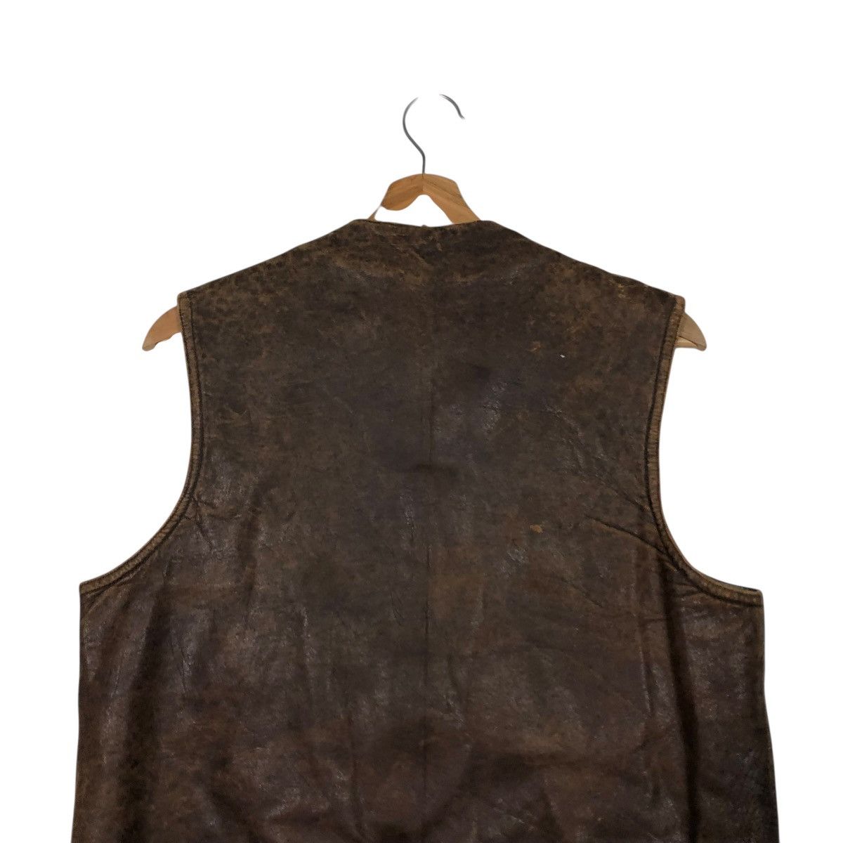 Japanese Brand 🔥RICH BROWN VINTAGE VEST LEATHER JACKET ISSEY MIYAKE Size US M / EU 48-50 / 2 - 11 Thumbnail