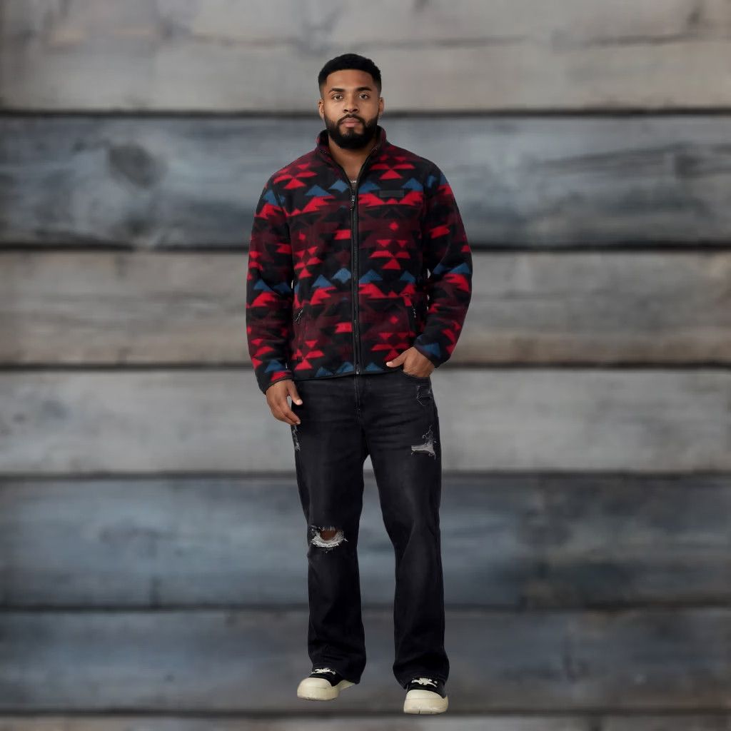 Vintage aeropostale aztec print full zip fleece jacket Mens XL Size US XL / EU 56 / 4 - 1 Thumbnail
