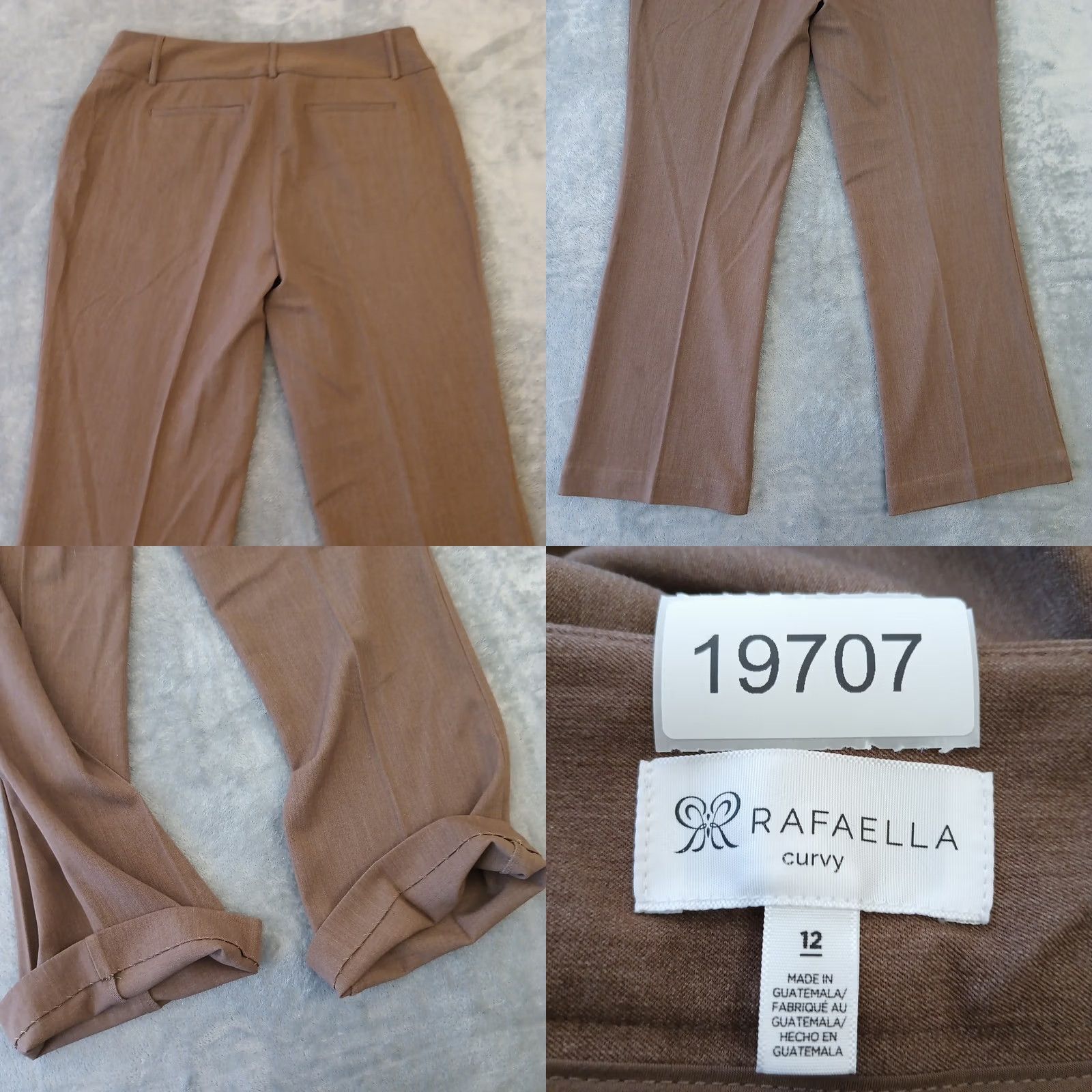 Vintage Rafaella Dress Pants Womens 12 Brown High Rise 34x29 Straight Leg Inseam 29 Altered Hem Dressy Formal Start-Textiles Size 34" / US 12 / IT 48 - 8 Thumbnail